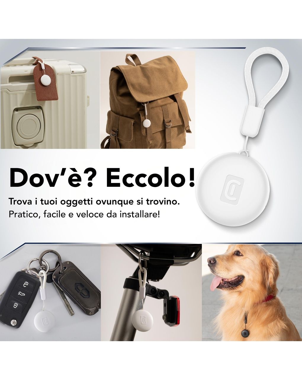 Tracy tag dual per dispositivi ios/android bianco - cellularline
