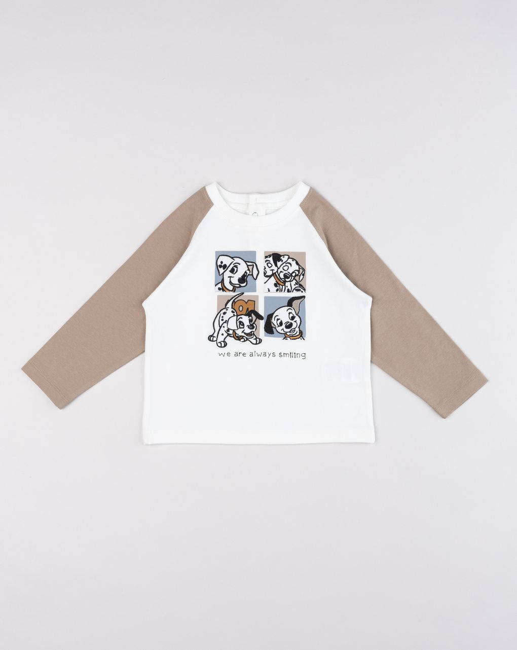 T-shirt bimbo raglan disney 101 dalmata "we are always smiling"