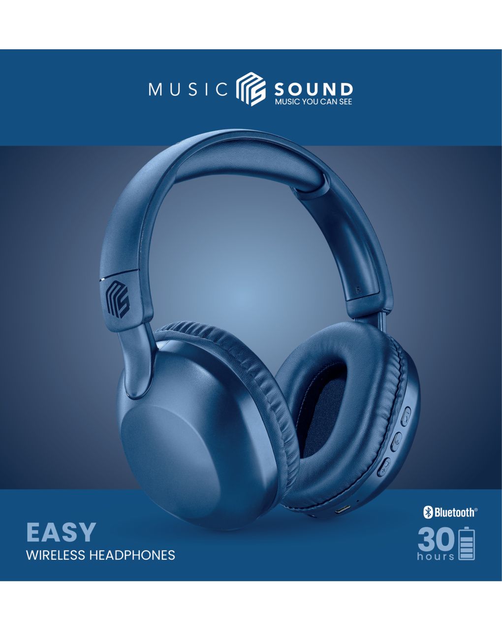 Cuffie bluetooth easy blu - music sound