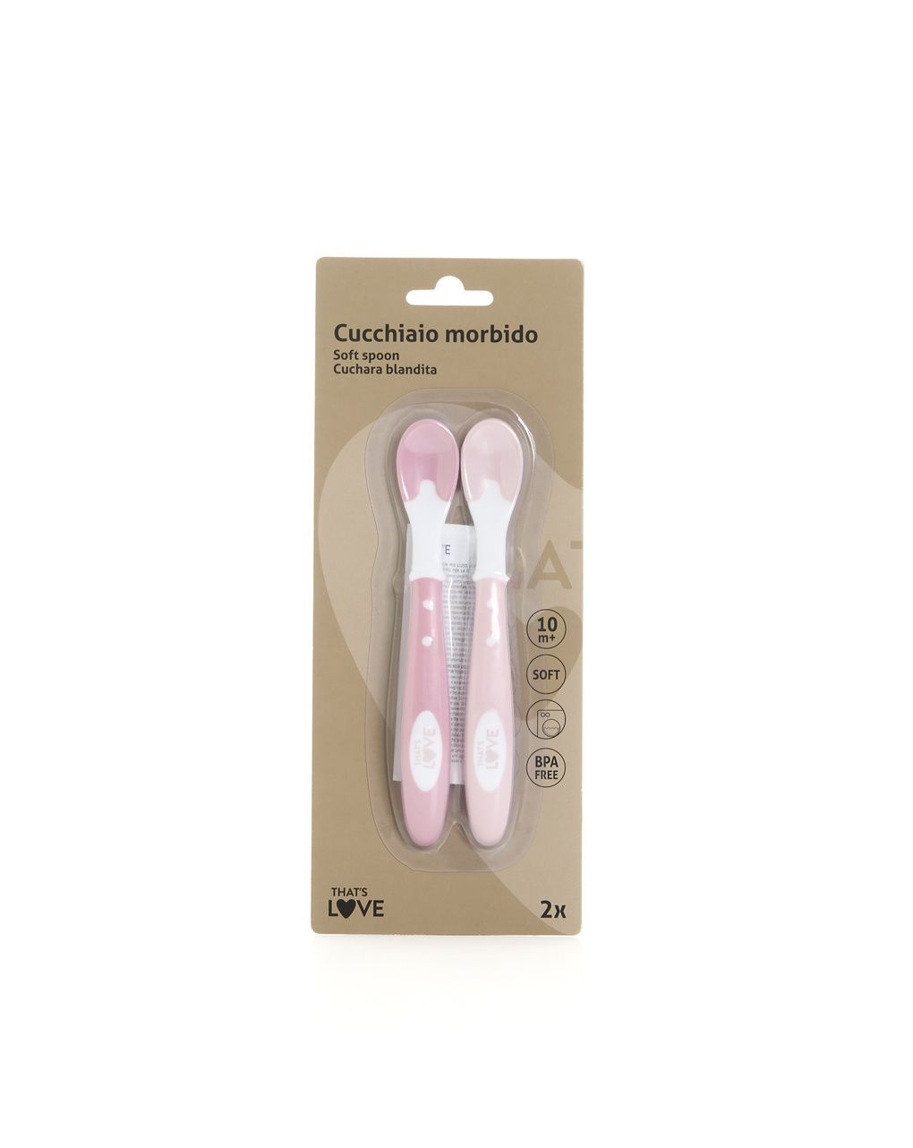 Set 2 cucchiai 10m+ morbido pink- that's love