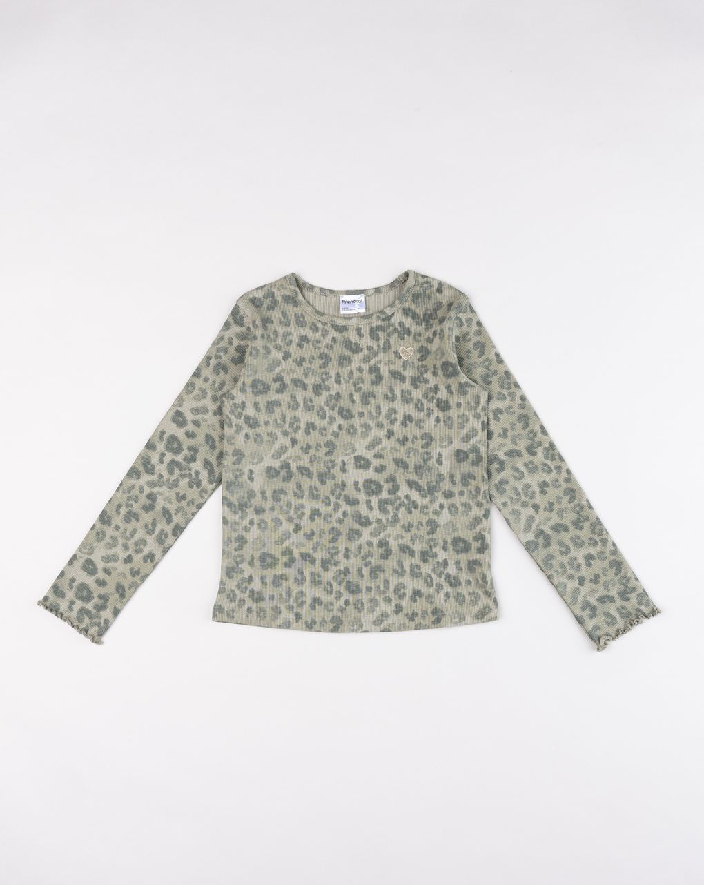 T-shirt bambina verde con fantasia maculata
