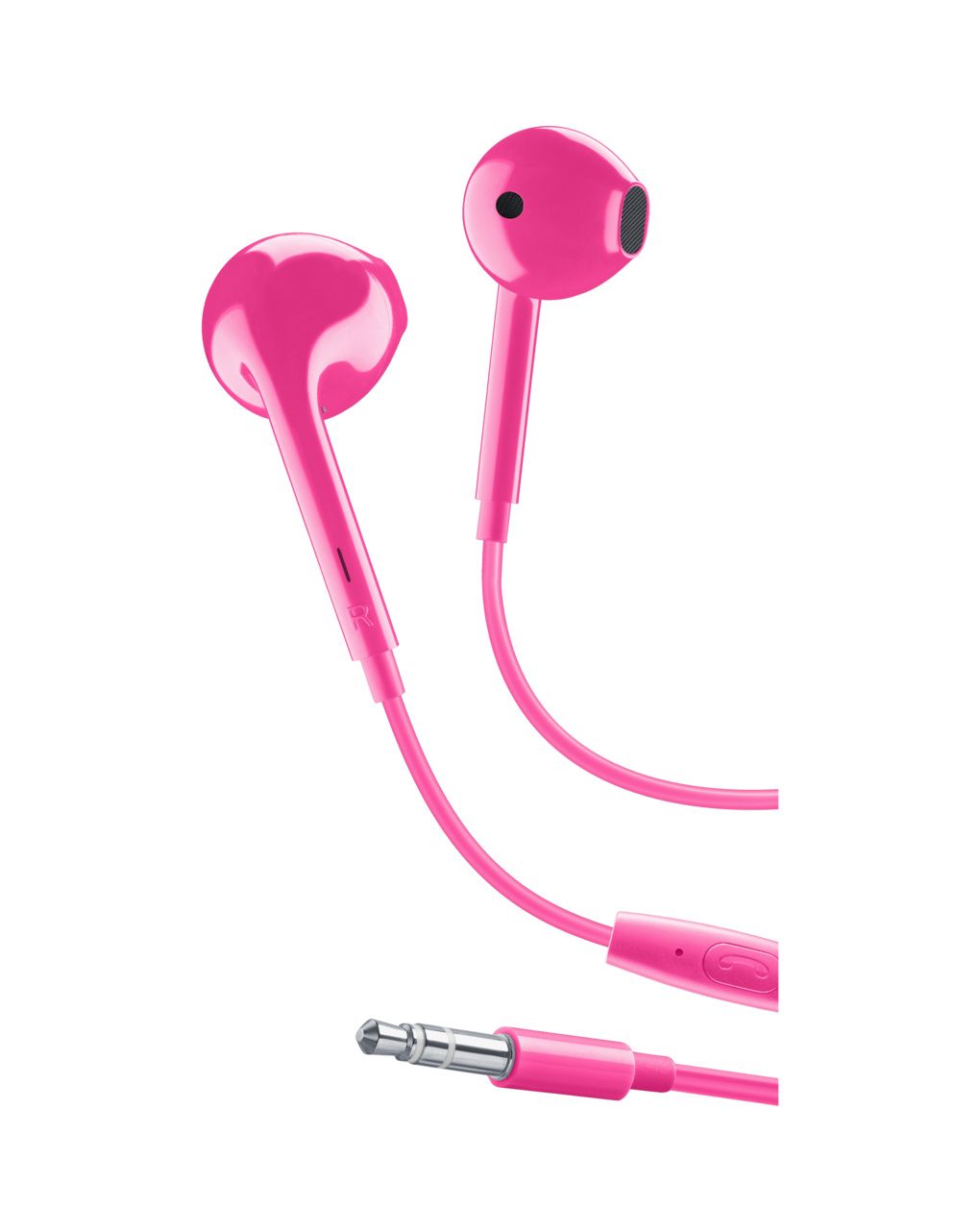 Auricolari capsula con microfono e jack 3.5 rosa - music sound