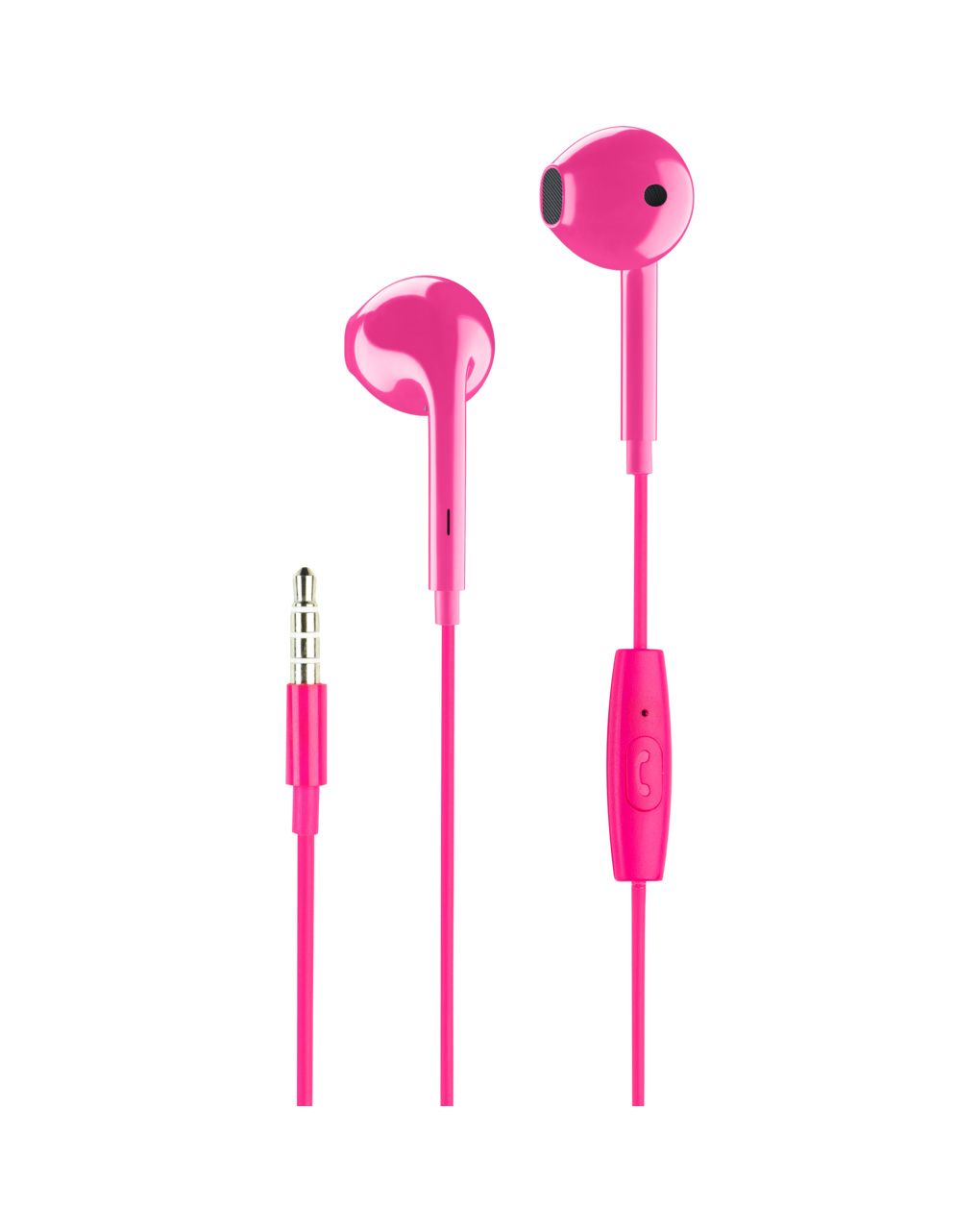 Auricolari capsula con microfono e jack 3.5 rosa - music sound