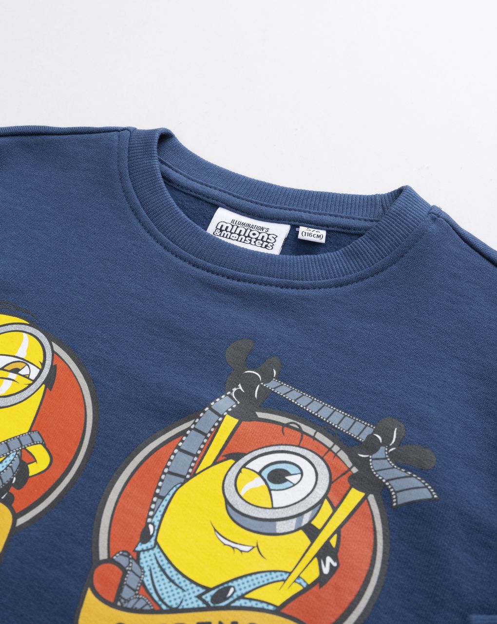 Felpa bambino girocollo minions - blu avio