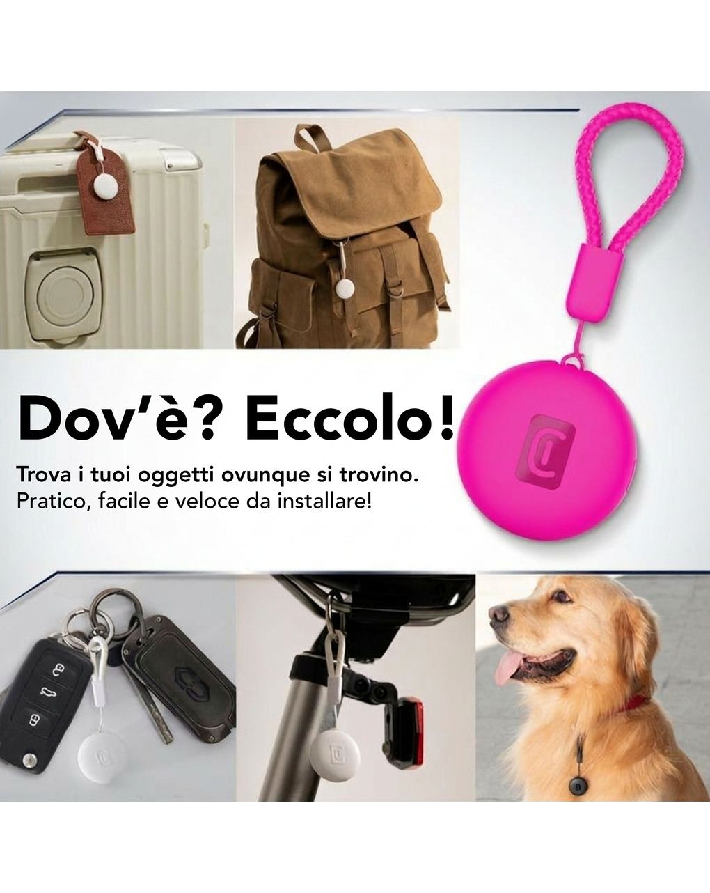 Tracy tag dual per dispositivi ios/android rosa - cellularline