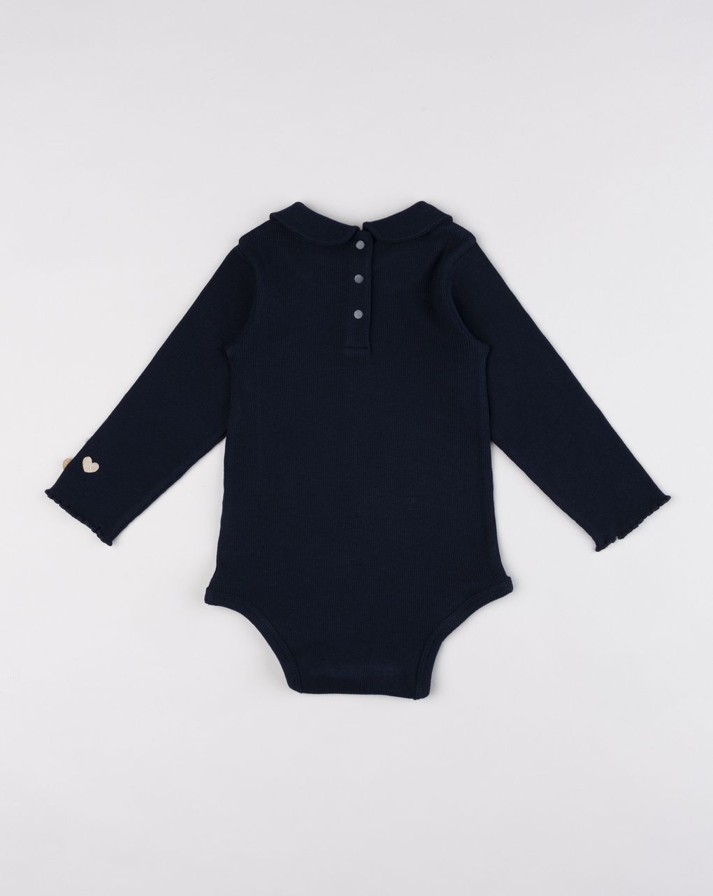 Body bimba blu navy "cute" con cuoricini sulle maniche