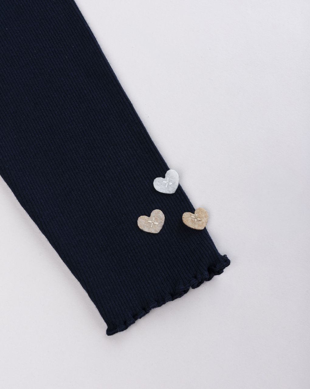 Body bimba blu navy "cute" con cuoricini sulle maniche