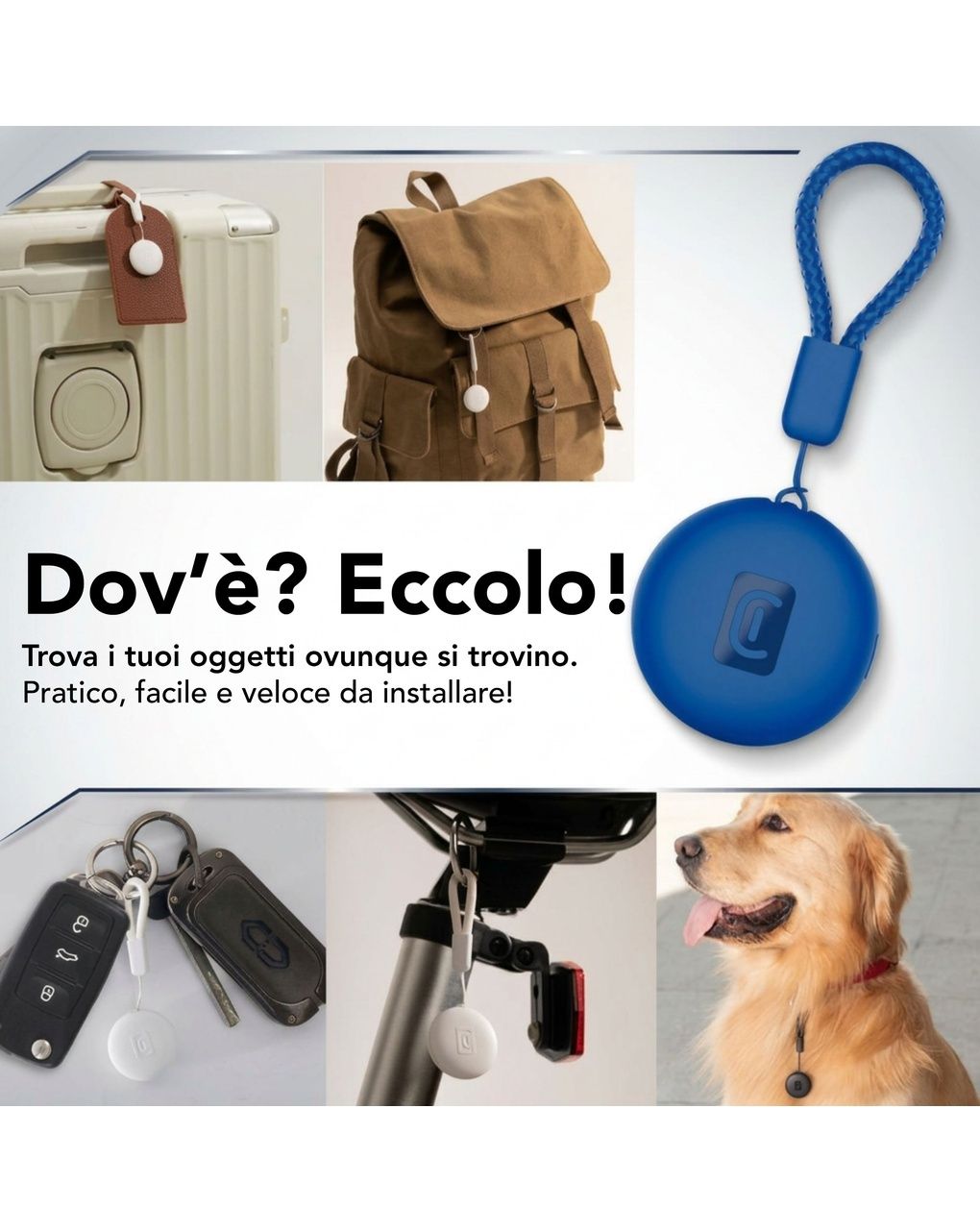 Tracy tag dual per dispositivi ios - android blu - cellularline