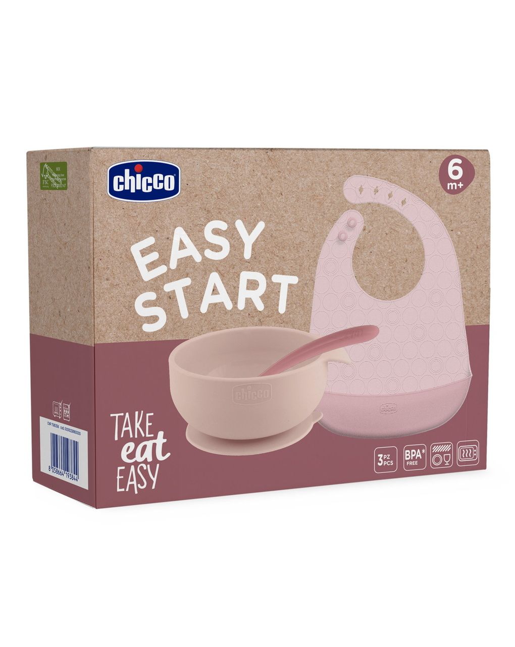 Set pappa silicone rosa 6m+ - chicco