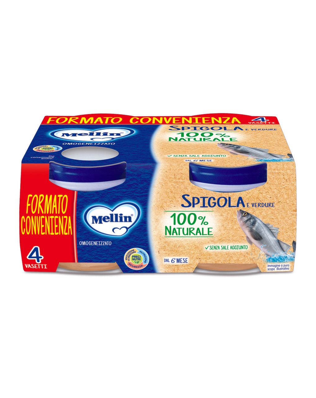 Omogeneizzato spigola e verdure 4x80 gr - mellin