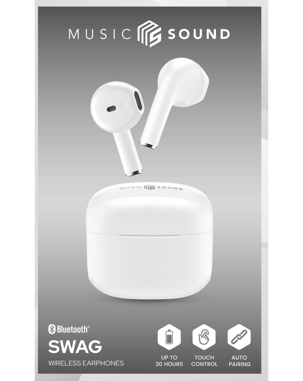 Auricolare tws swag bianco - music sound