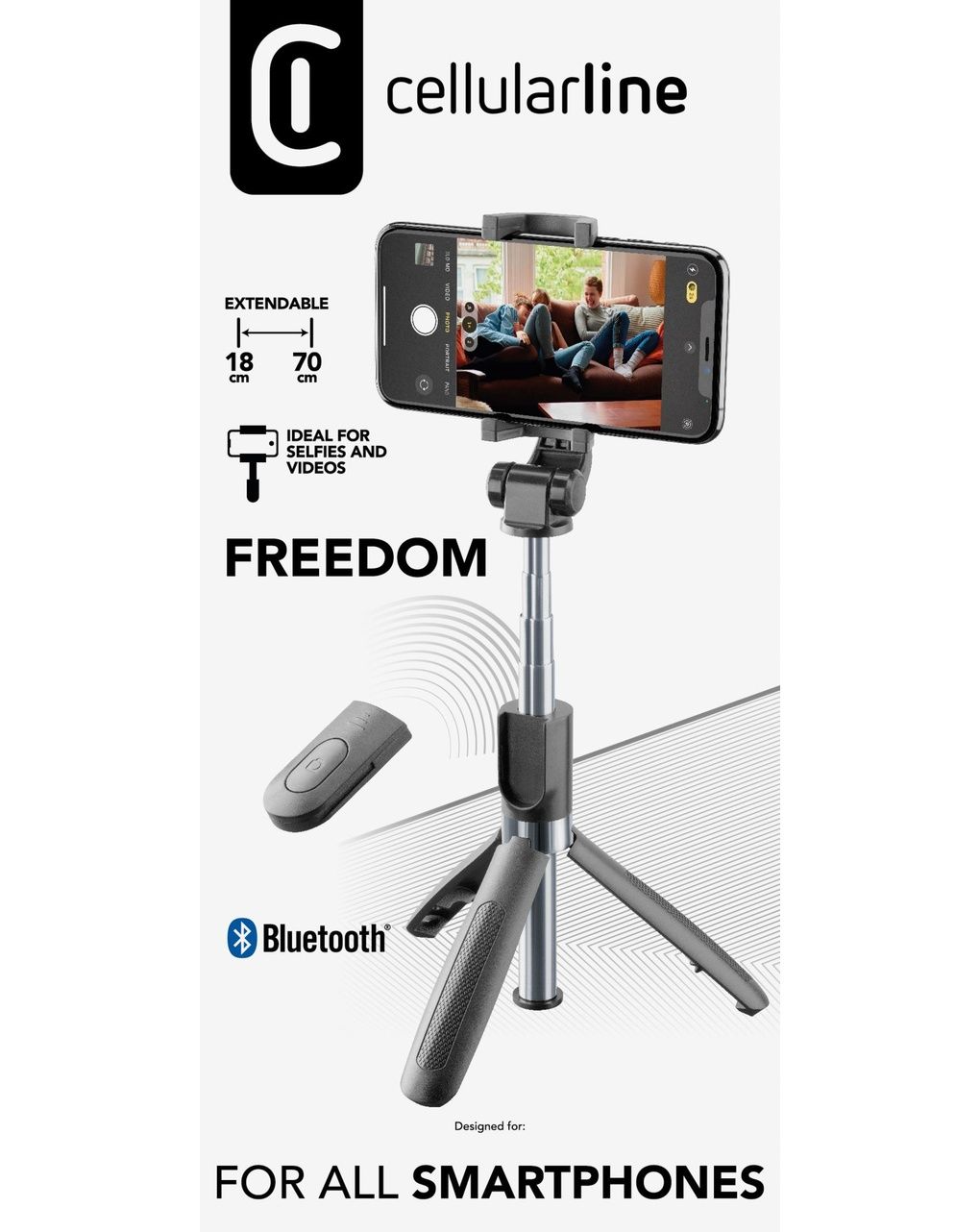 Asta selfie treppiede bluetooth nero - cellularline
