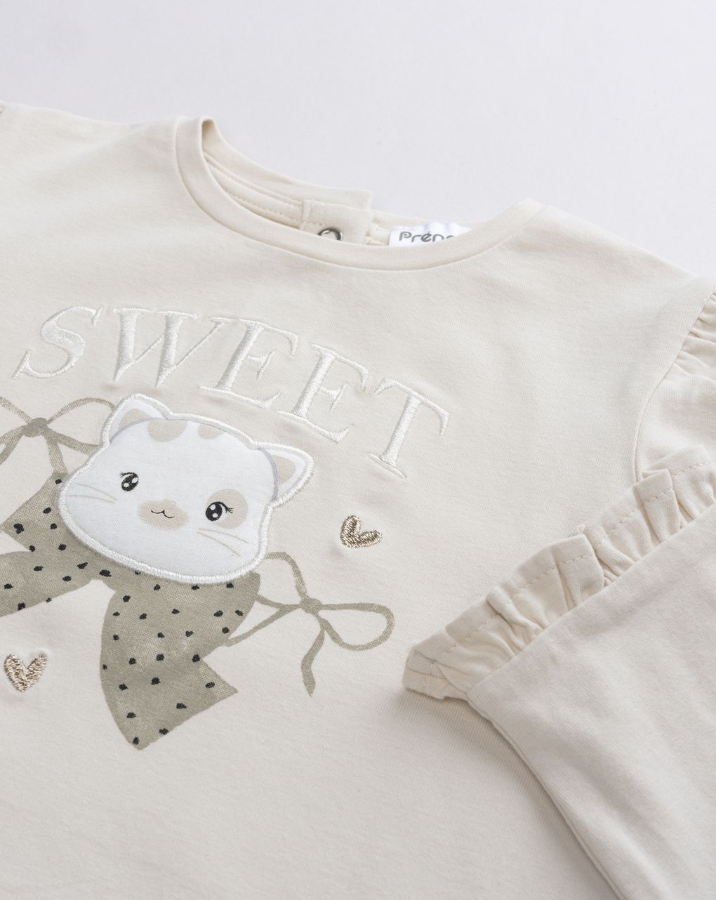 T-shirt beige bimba gattino