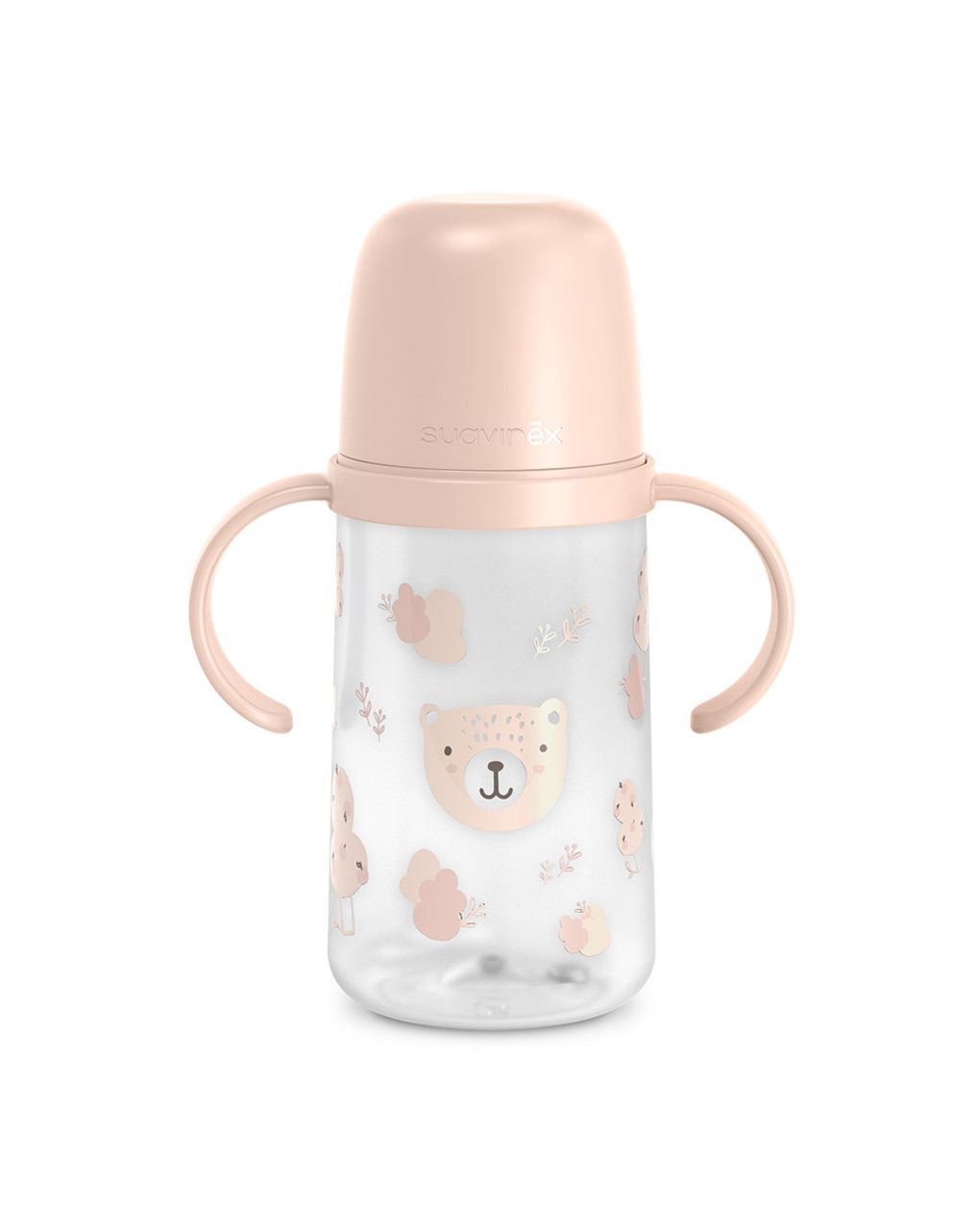 Wild&free biberon antigoccia con manici 270ml +6m rosa - suavinex