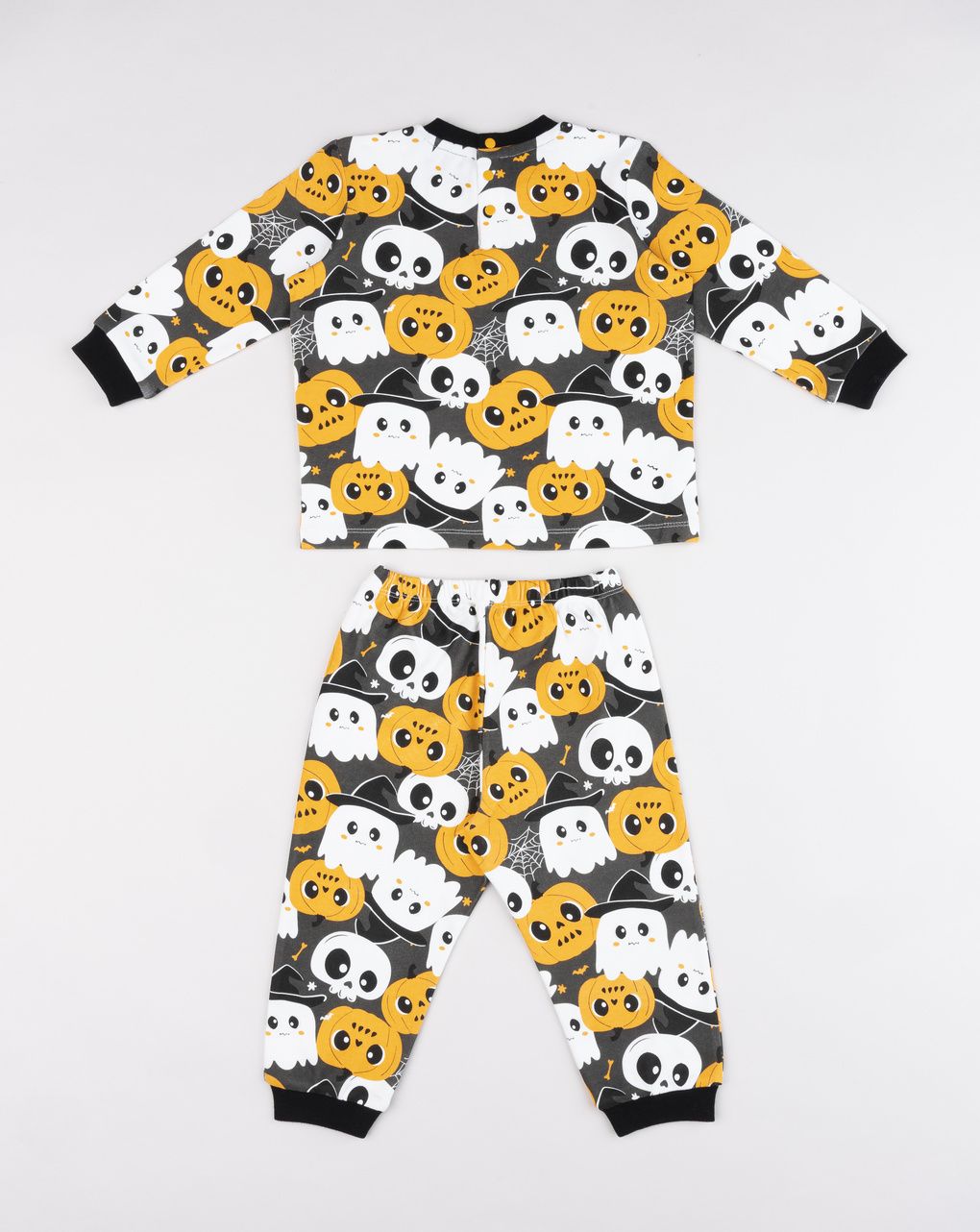 Pigiama bimbo due pezzi con pattern all-over halloween