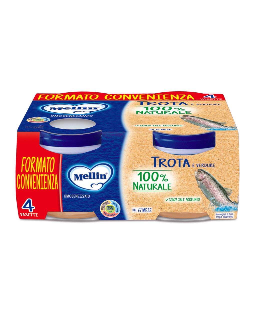 Omogeneizzato trota e verdure 4x80 gr - mellin