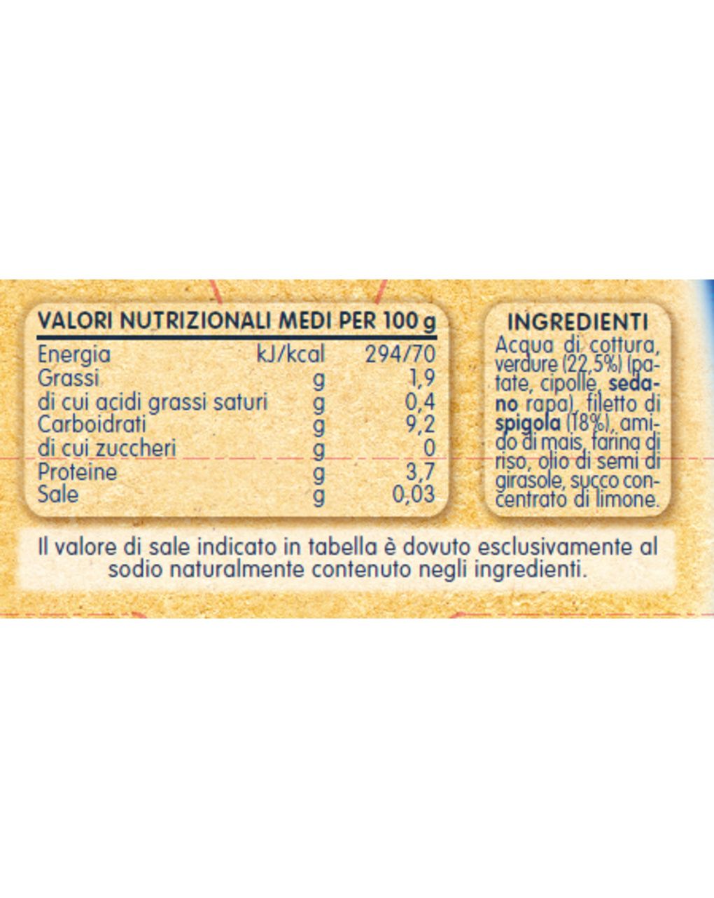 Omogeneizzato spigola e verdure 4x80 gr - mellin