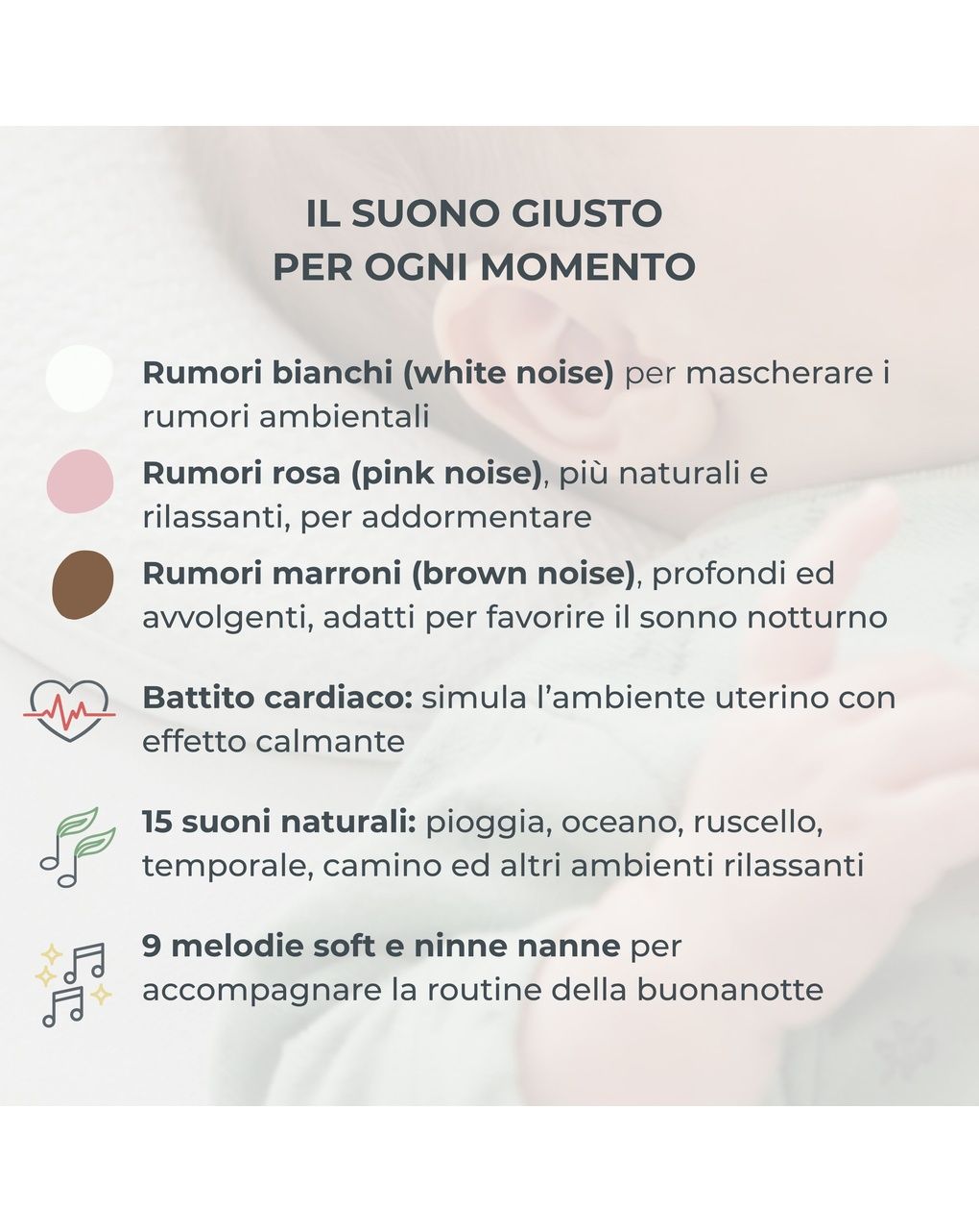Diffusore di rumore bianco e luci notturne easy fream - 6620 - nuvita