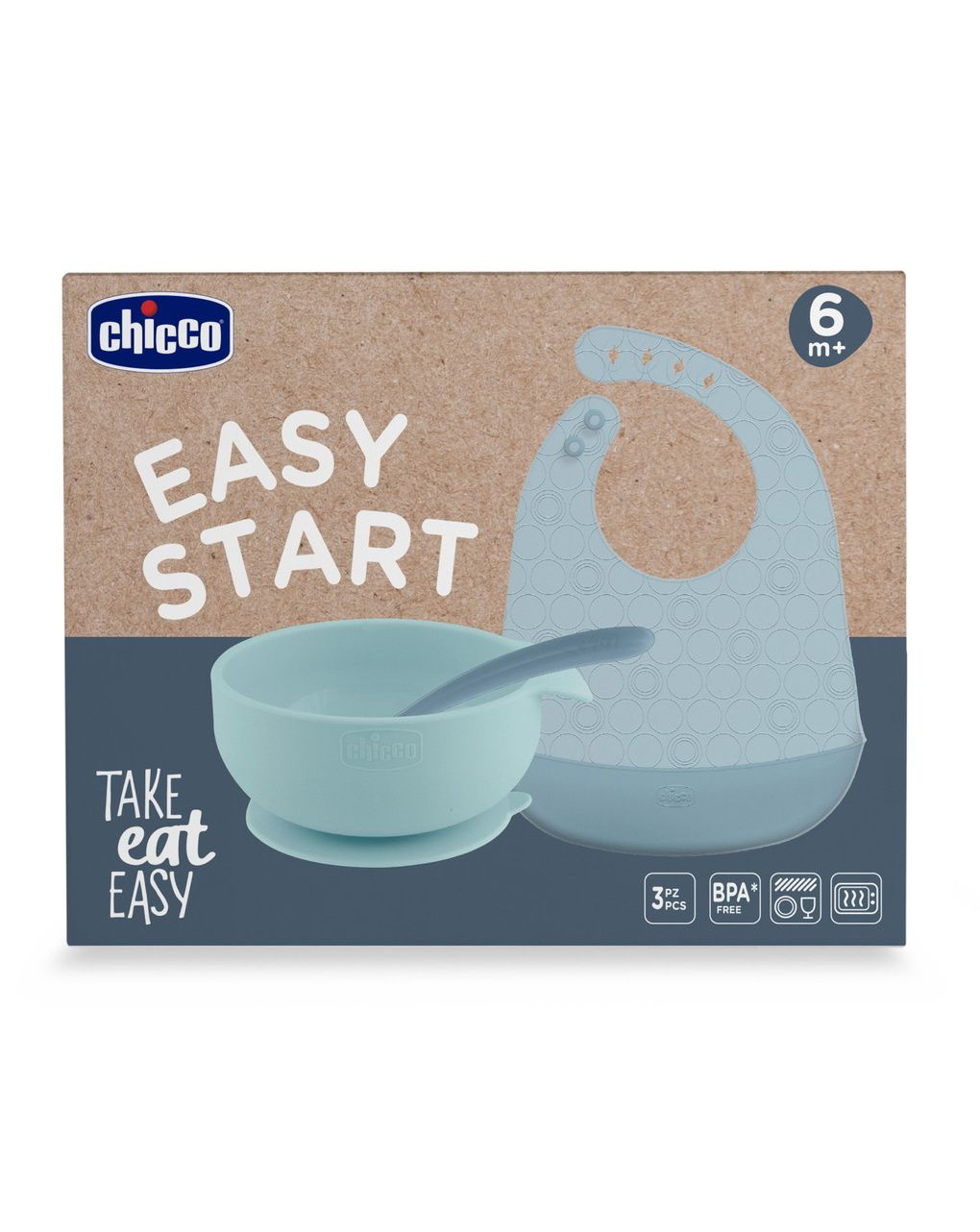 Set pappa silicone azzurro 6m+ - chicco