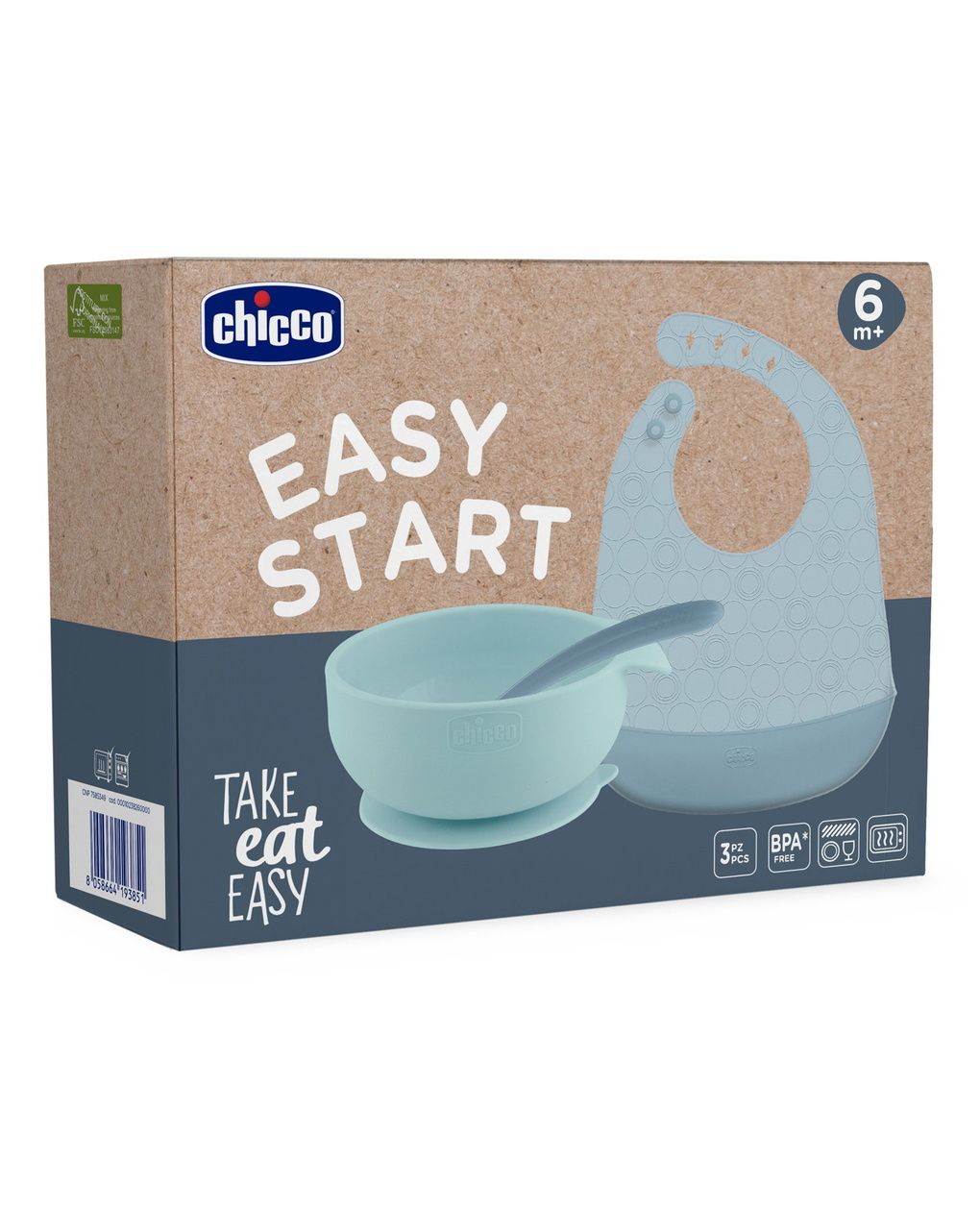 Set pappa silicone azzurro 6m+ - chicco