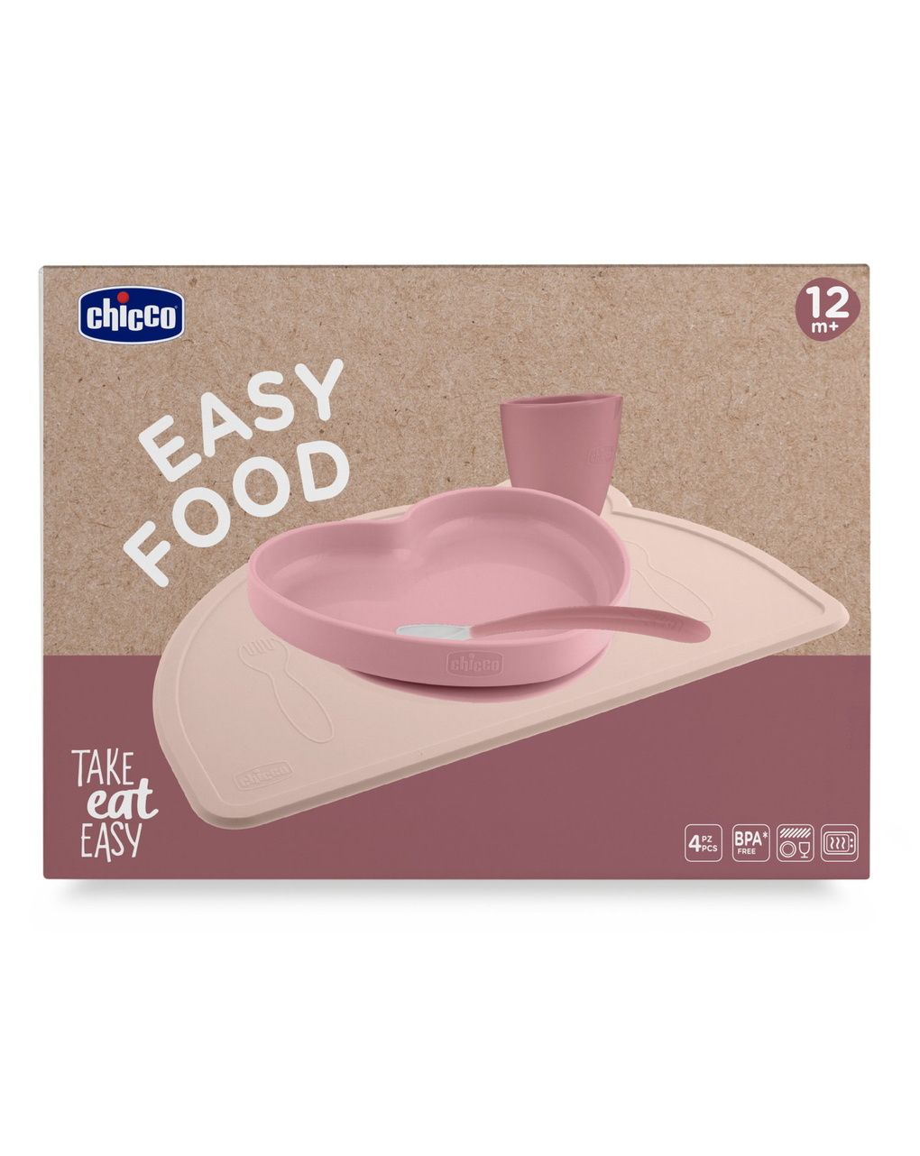 Set pappa silicone rosa 12m+ - chicco
