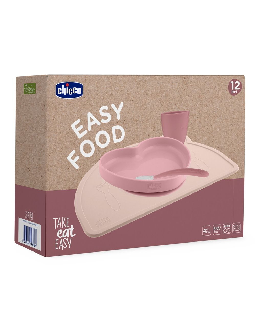 Set pappa silicone rosa 12m+ - chicco