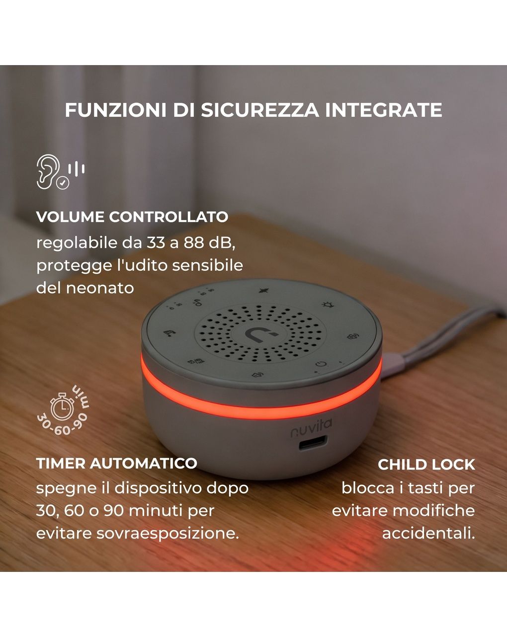 Diffusore di rumore bianco e luci notturne easy fream - 6620 - nuvita