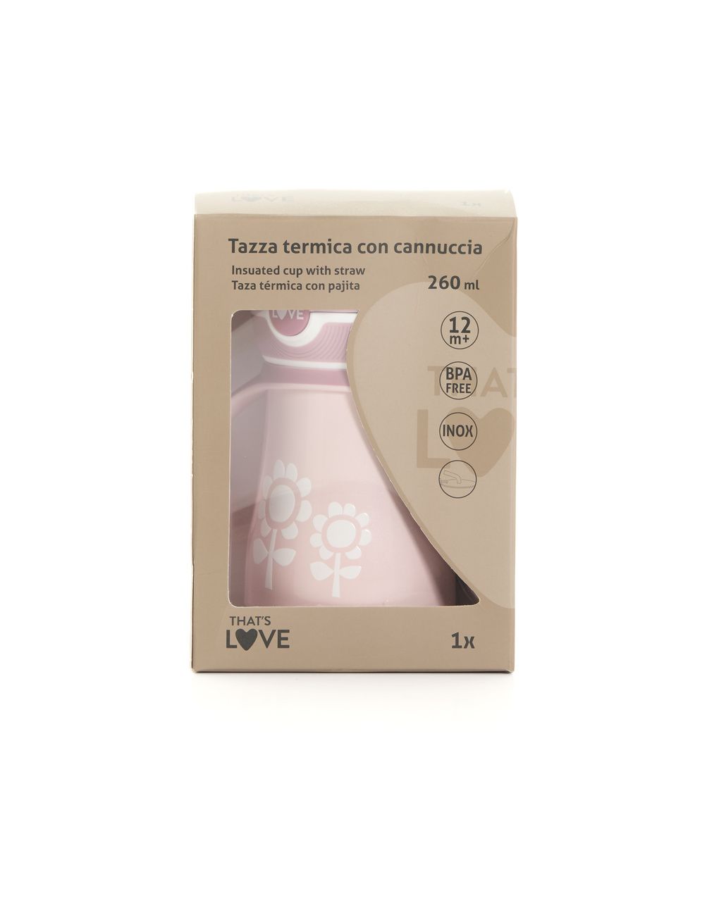 Tazza inox flower 15m+260ml - that's love