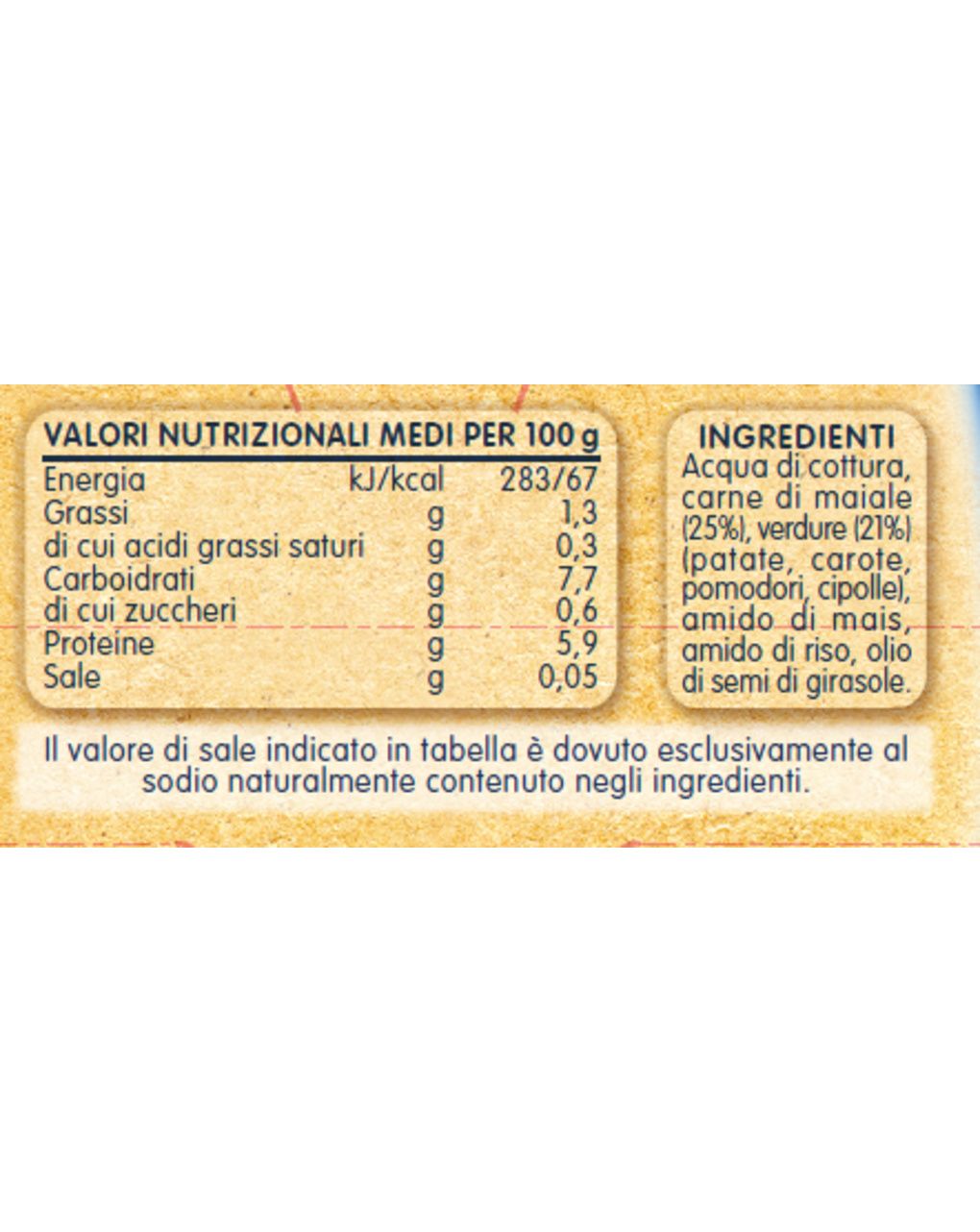 Omogeneizzato maiale e verdure 2x80 g. - mellin
