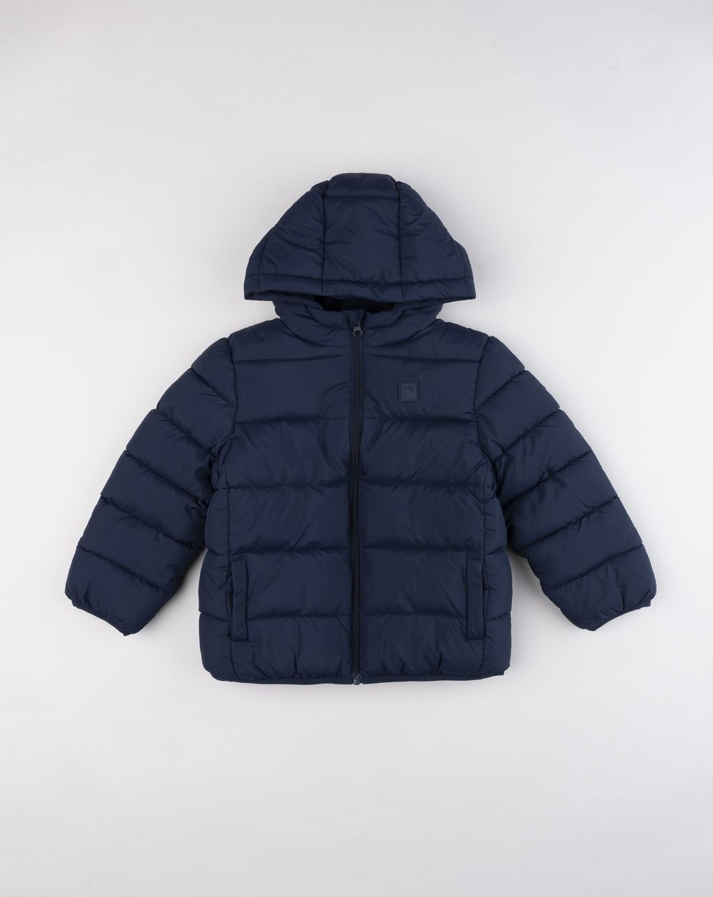 Piumino bambino blu navy con cappuccio trapuntato