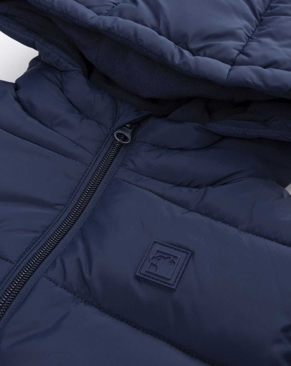 Piumino bambino blu navy con cappuccio trapuntato