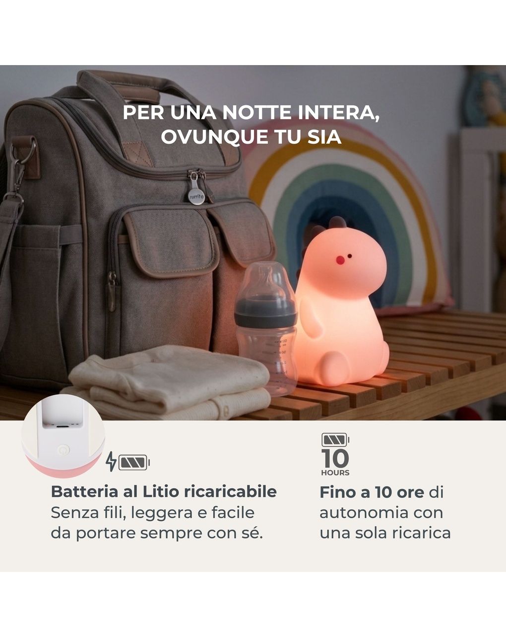 Luce notturna per bambini in silicone dina - 6610 / rosa - nuvita