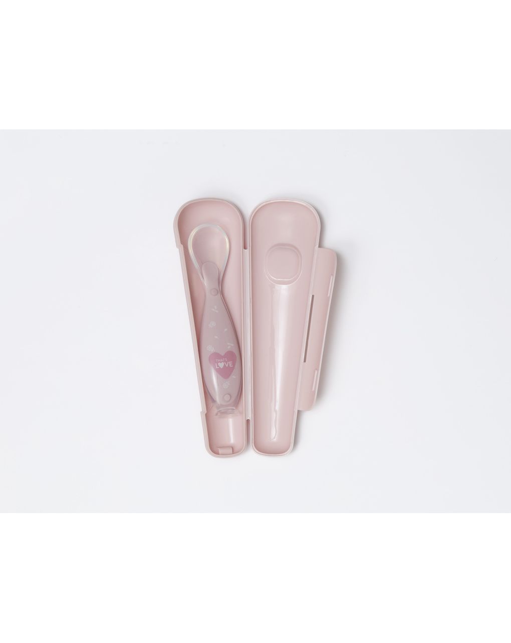 Cucchiaio 6m + silicone pink con ventosa e custodia - that's love