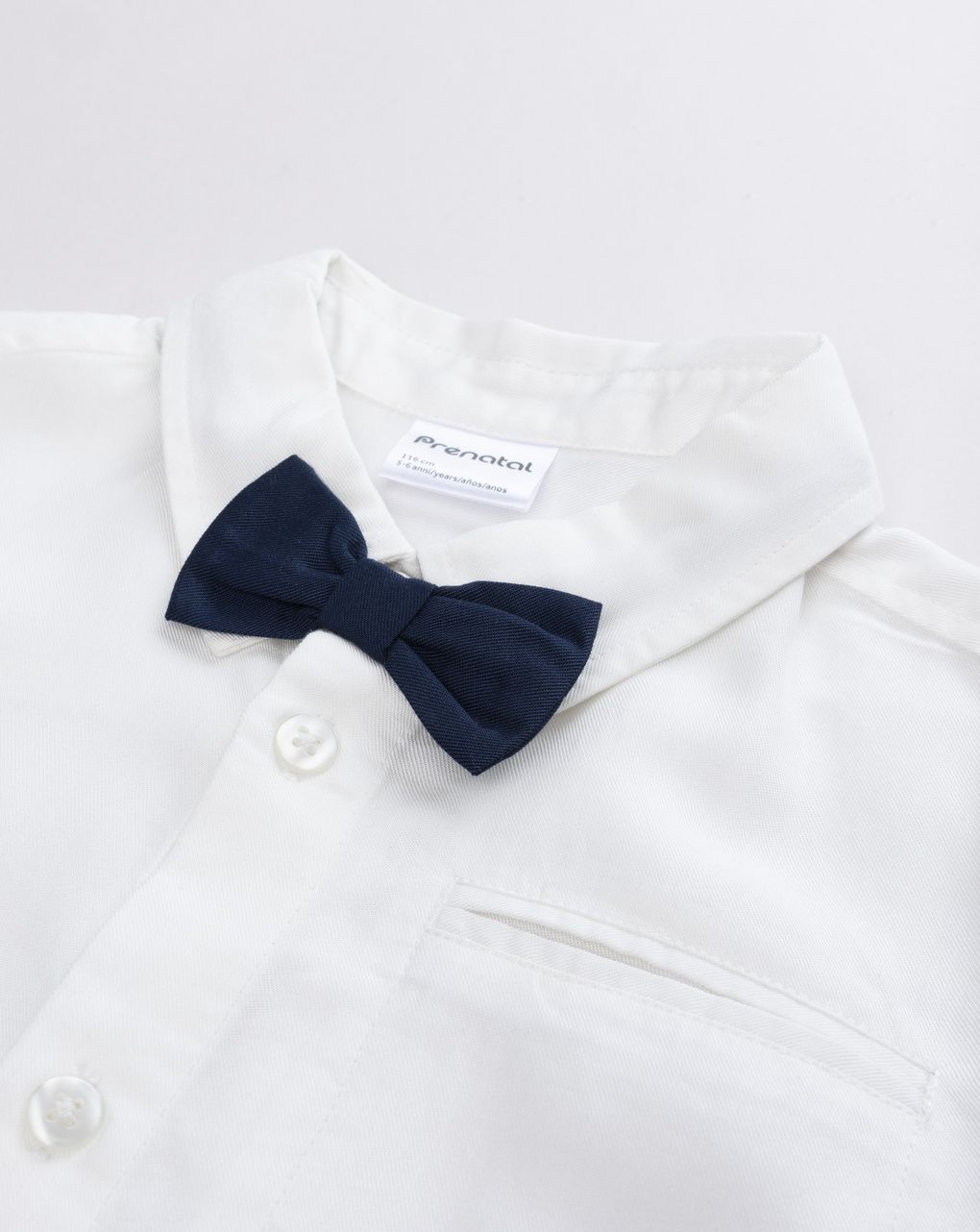Camicia elegante bambino bianca con papillon blu notte