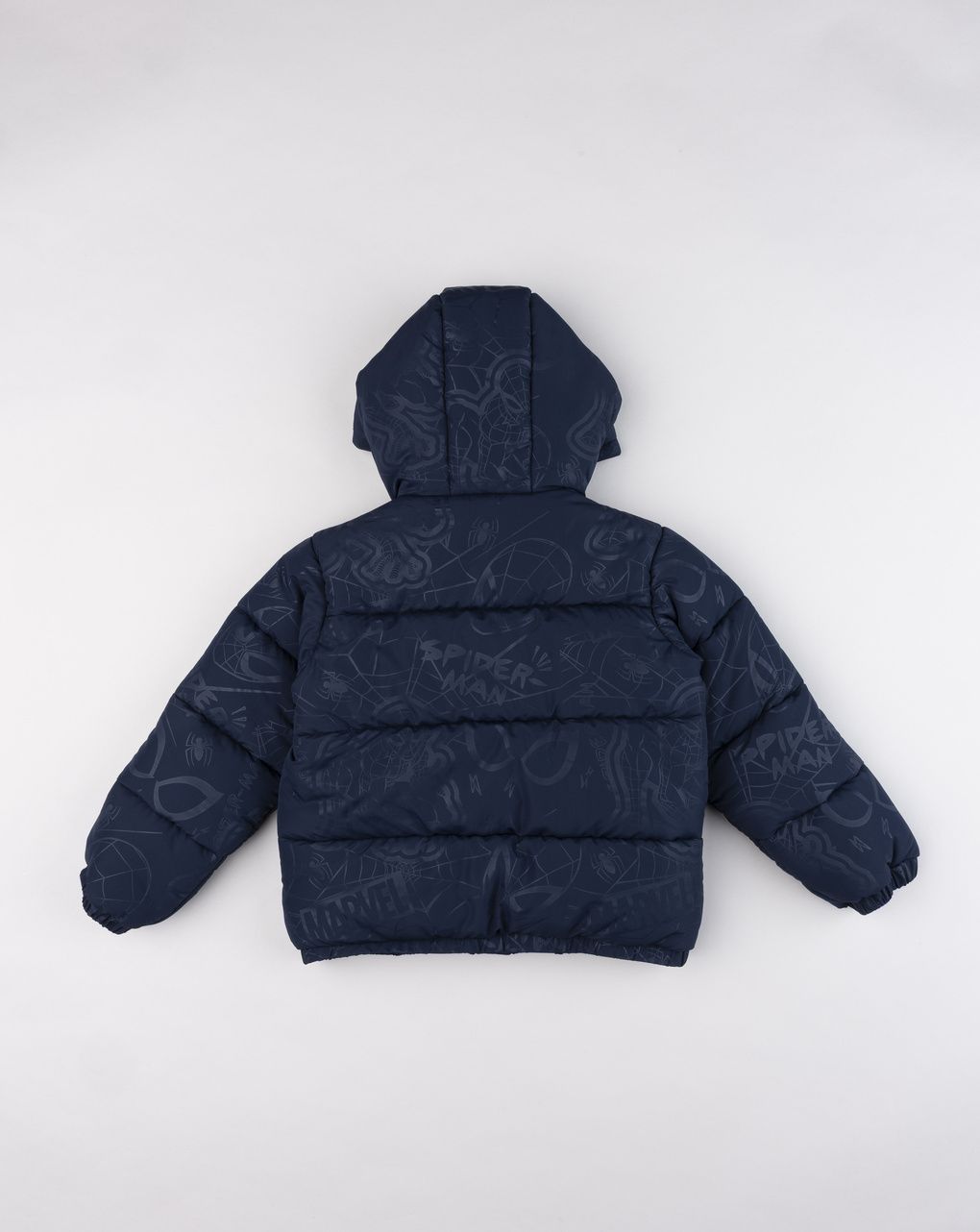 Piumino blu imbottito "spiderman" da bambino