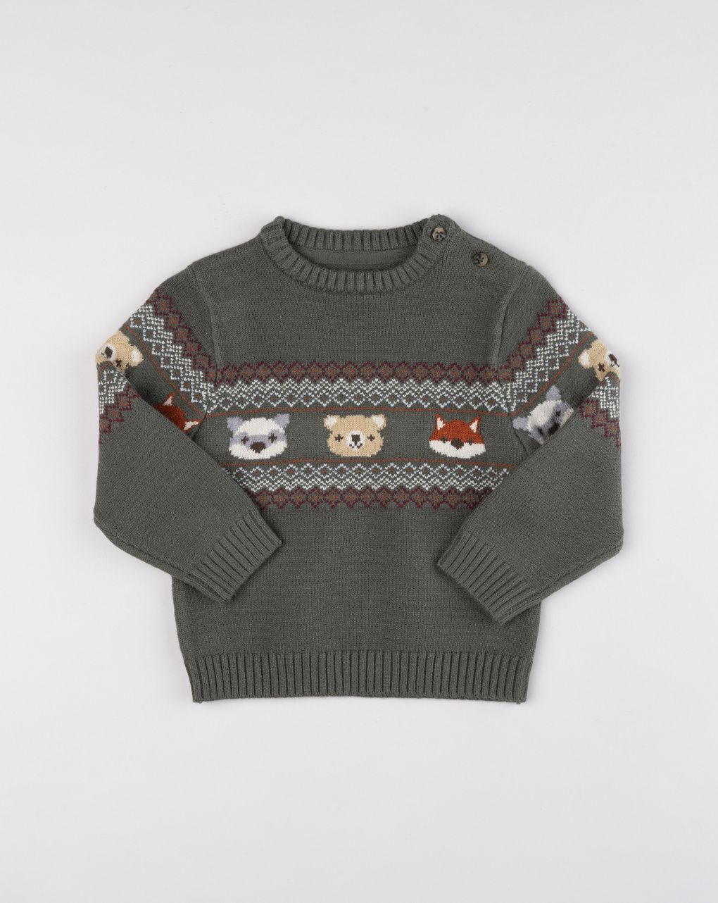 Maglione bimbo grigio antracite "forest animals"