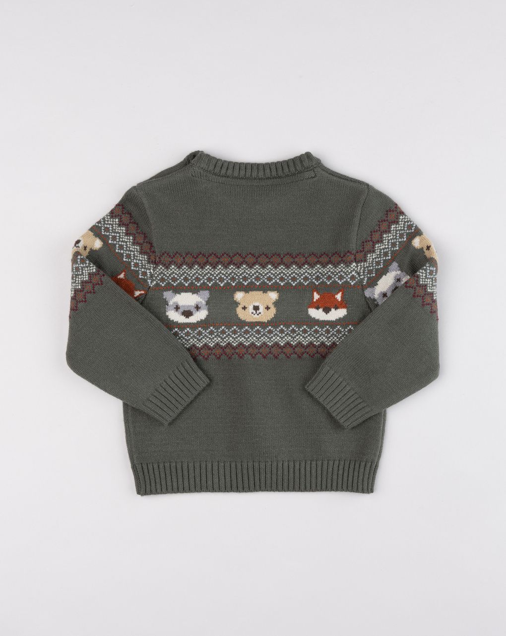 Maglione bimbo grigio antracite "forest animals"