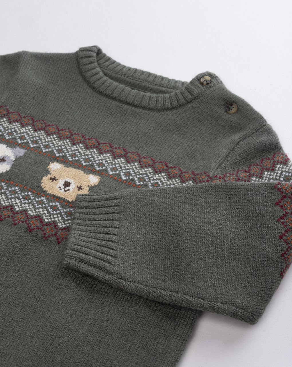 Maglione bimbo grigio antracite "forest animals"
