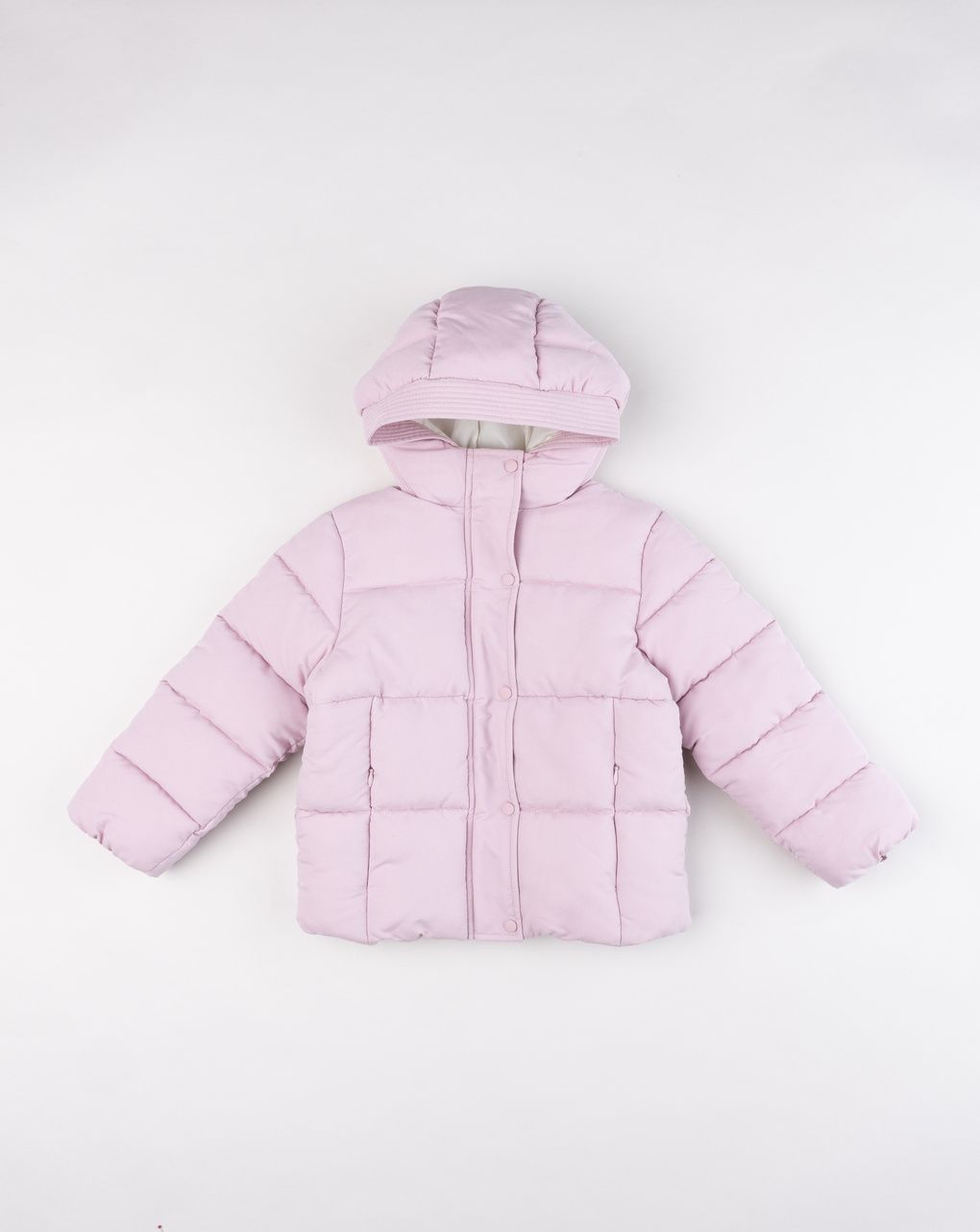 Giacca invernale bambina piumino rosa opaco trapuntato a quadr