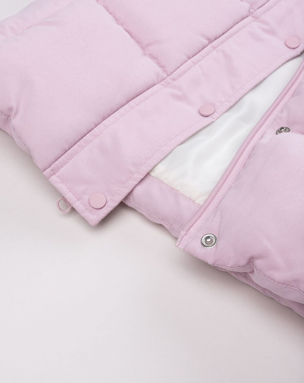 Giacca invernale bambina piumino rosa opaco trapuntato a quadr