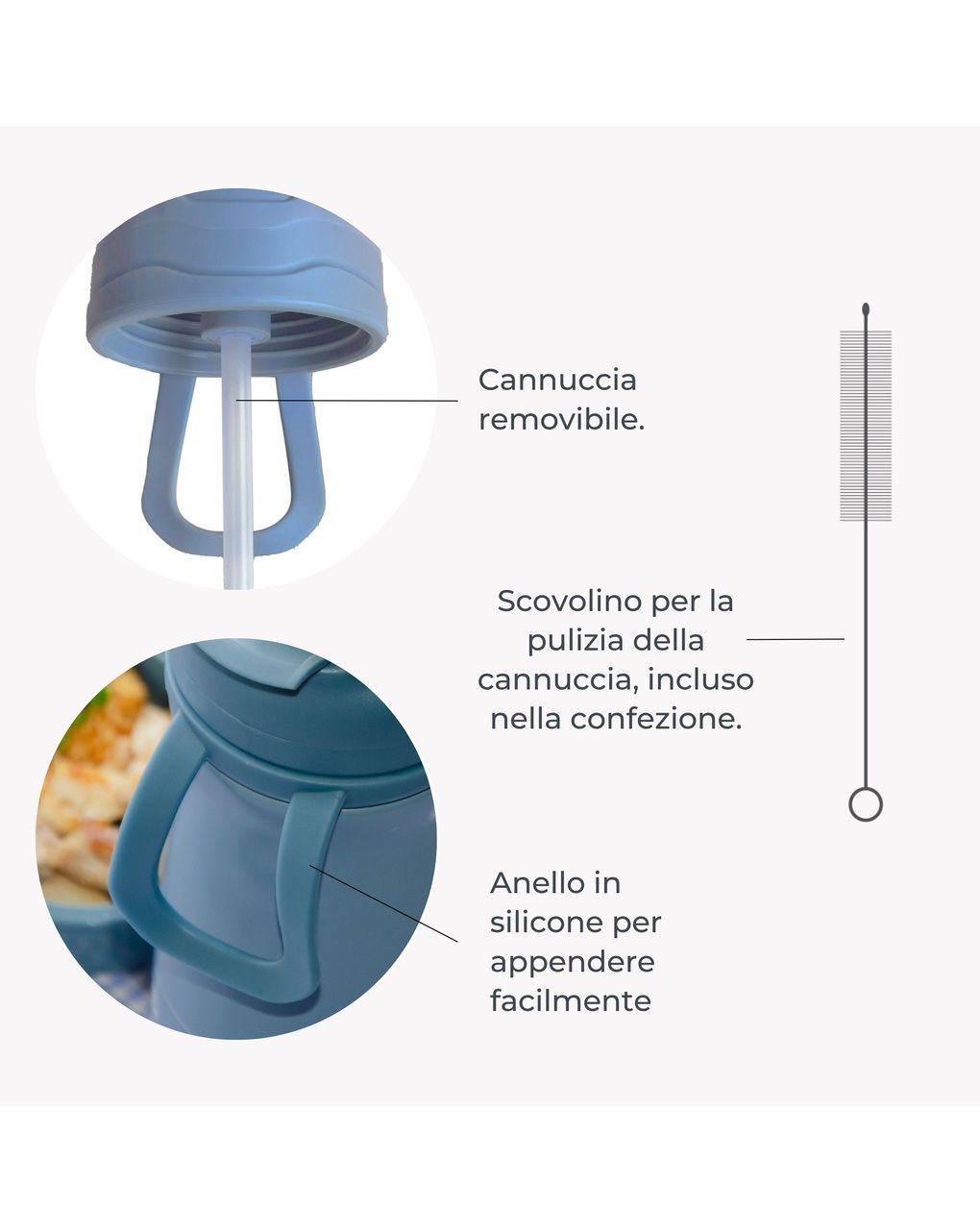 Borraccia bimbi termica in acciaio da 500ml - 4441 / powder blue - nuvita