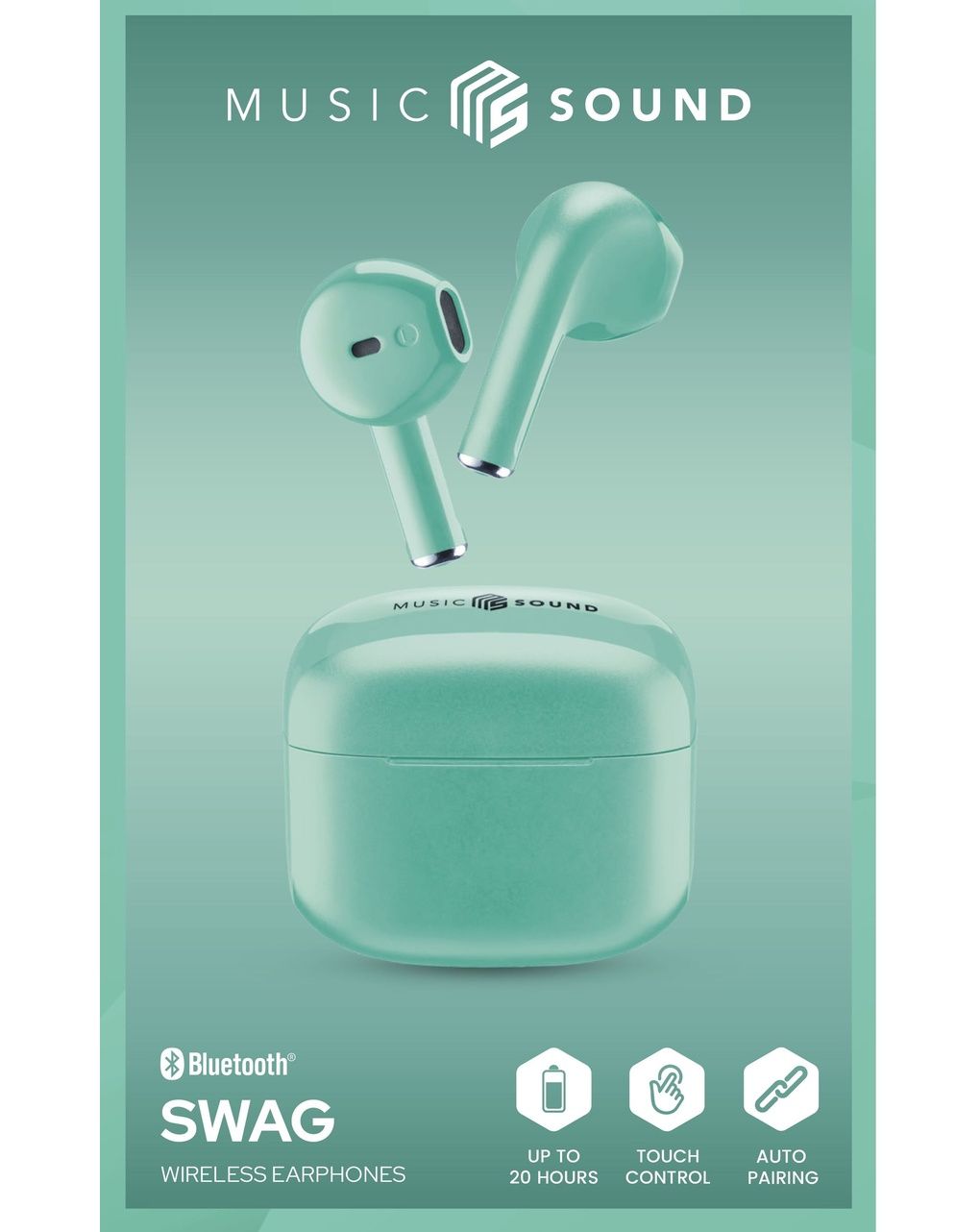 Auricolare tws swag verde - music sound