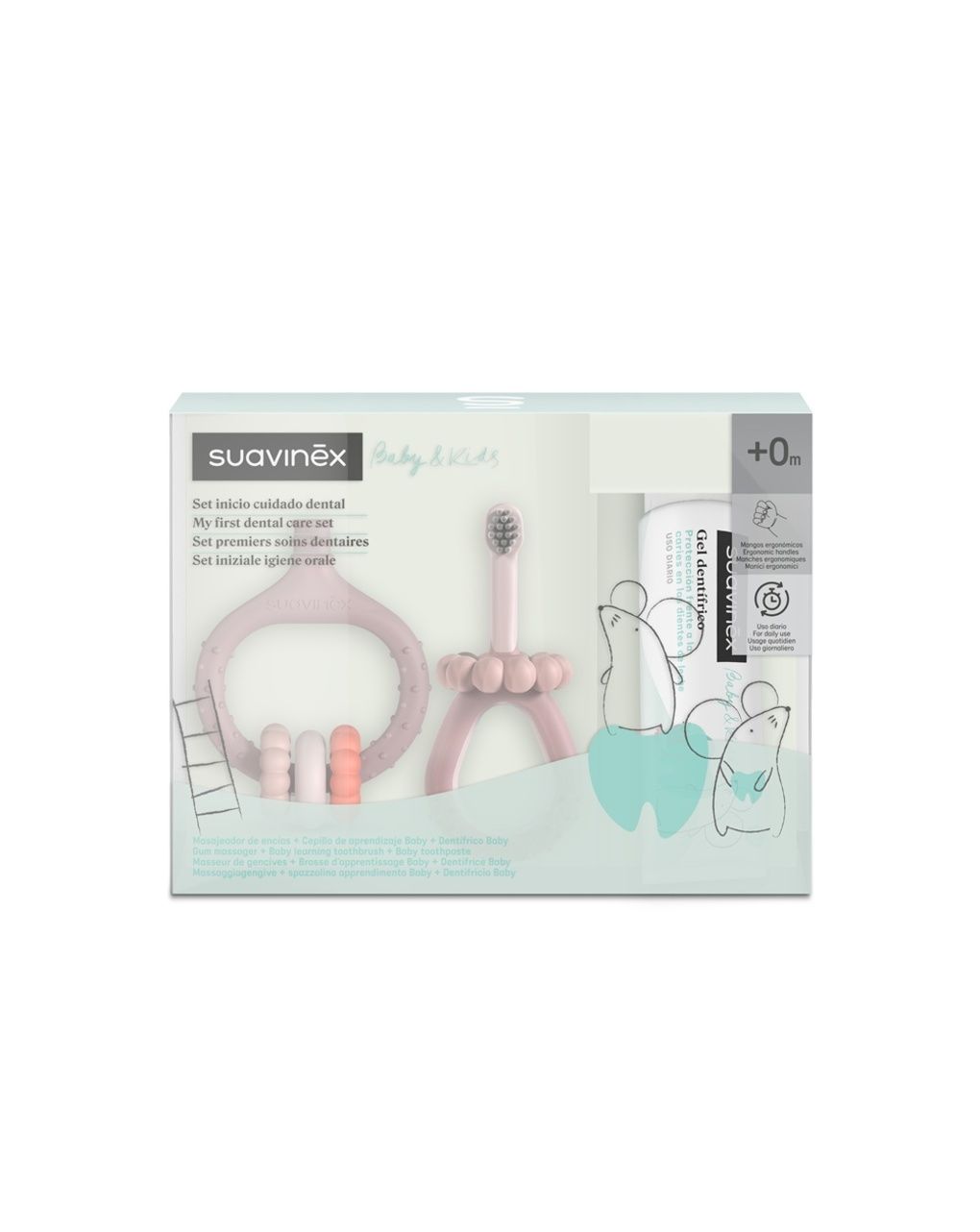 Oral care il mio primo set di igiene orale +0m rosa - suavinex