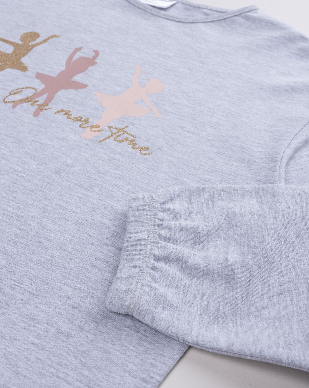 Felpa garzata bambina grigia con ballerine glitter
