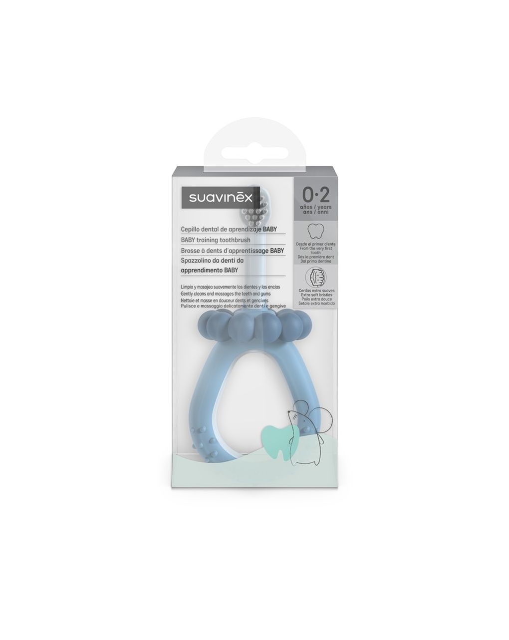 Oral care spazzolino primi dentini baby 0-2 anni azzurro - suavinex