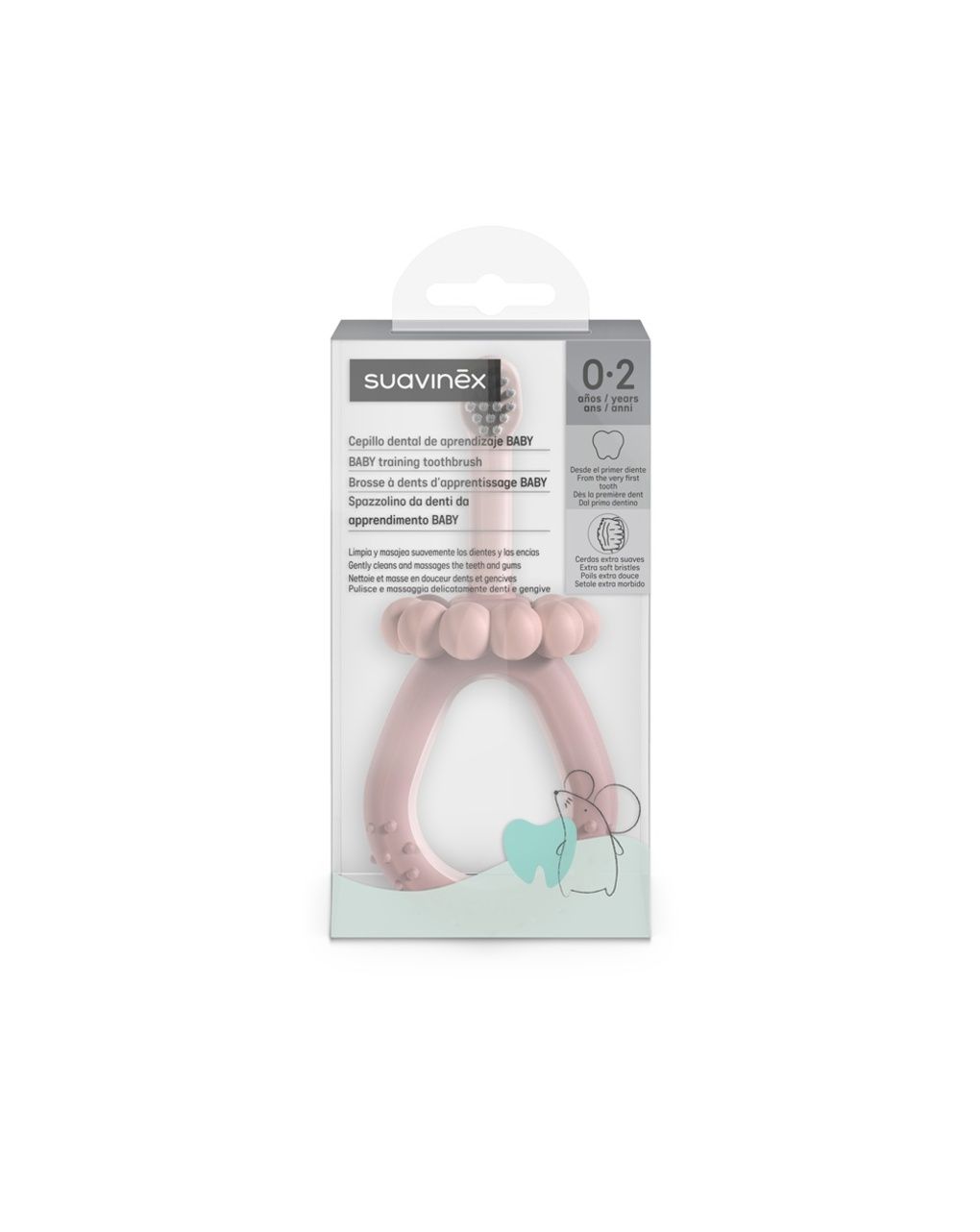 Oral care spazzolino primi dentini baby 0-2 anni rosa - suavinex
