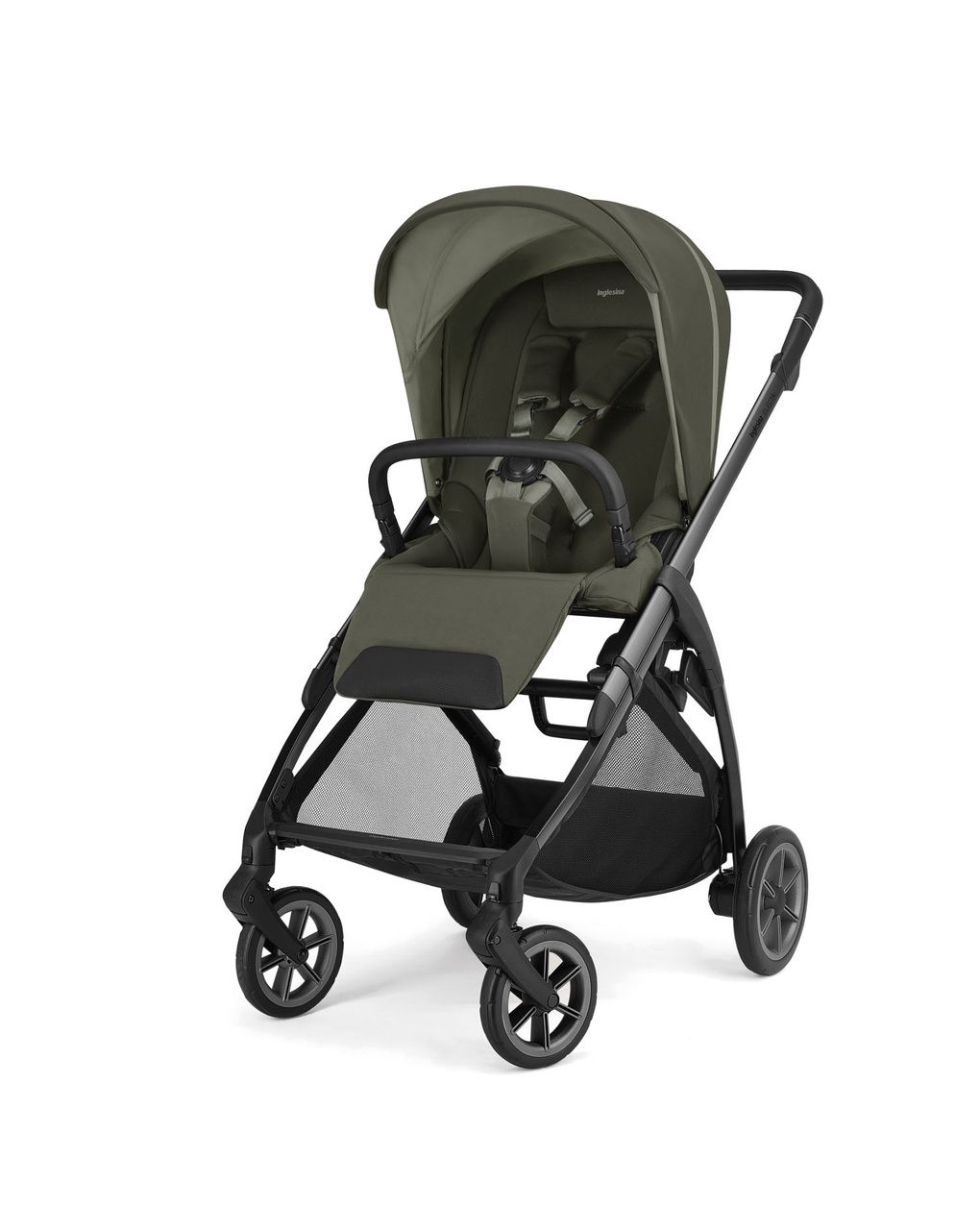 Electa system quattro - loft green con telaio iron e seggiolino auto darwin infant recline evo - inglesina