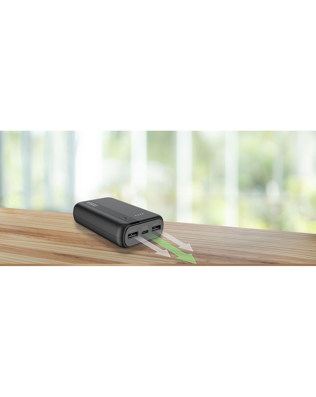 Power bank 10000 mah 12w 3 porte (1 usb-a + 2 usb-c) nero - cellularline