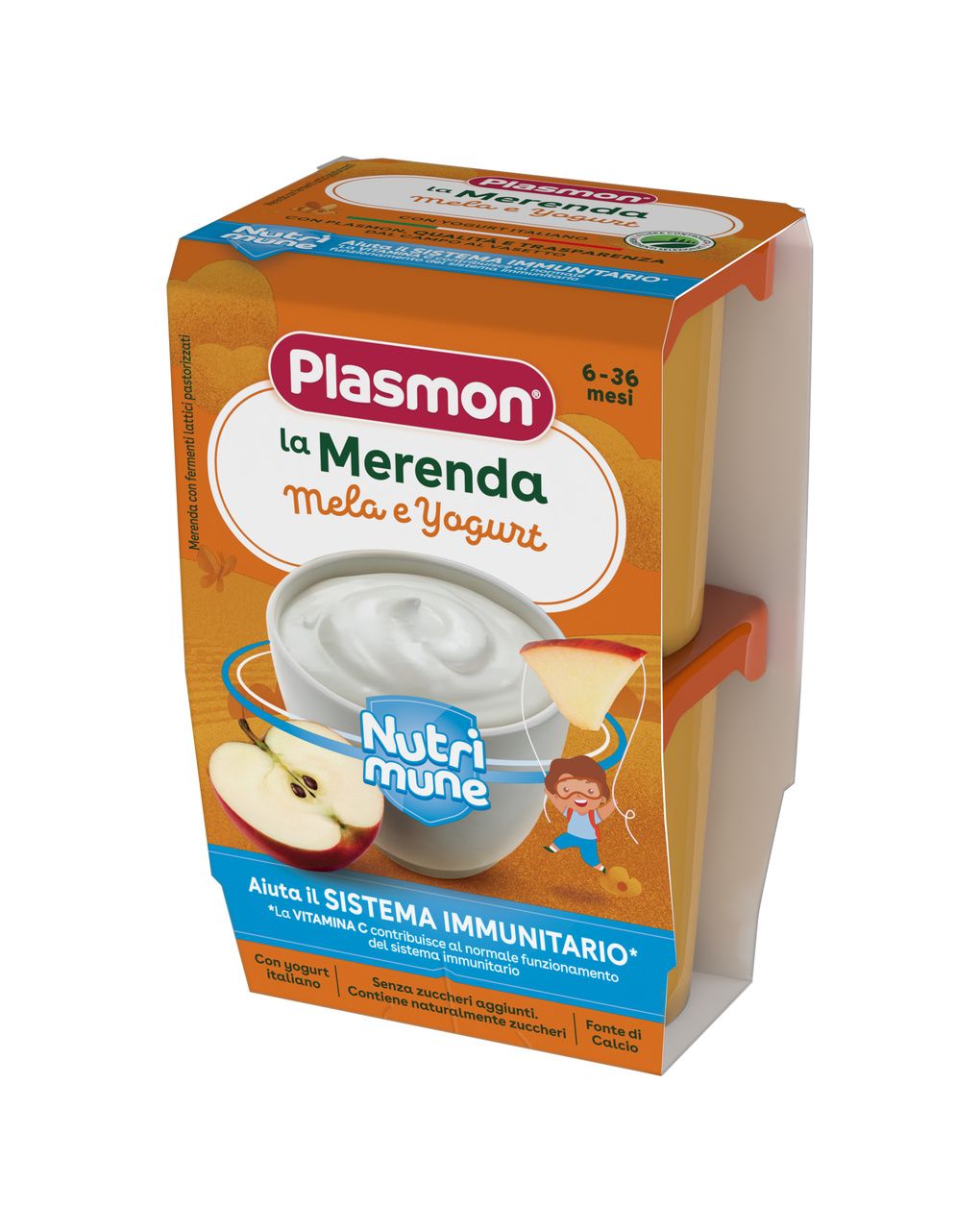 Merenda mela e yogurt nutrimune 2x120g - plasmon