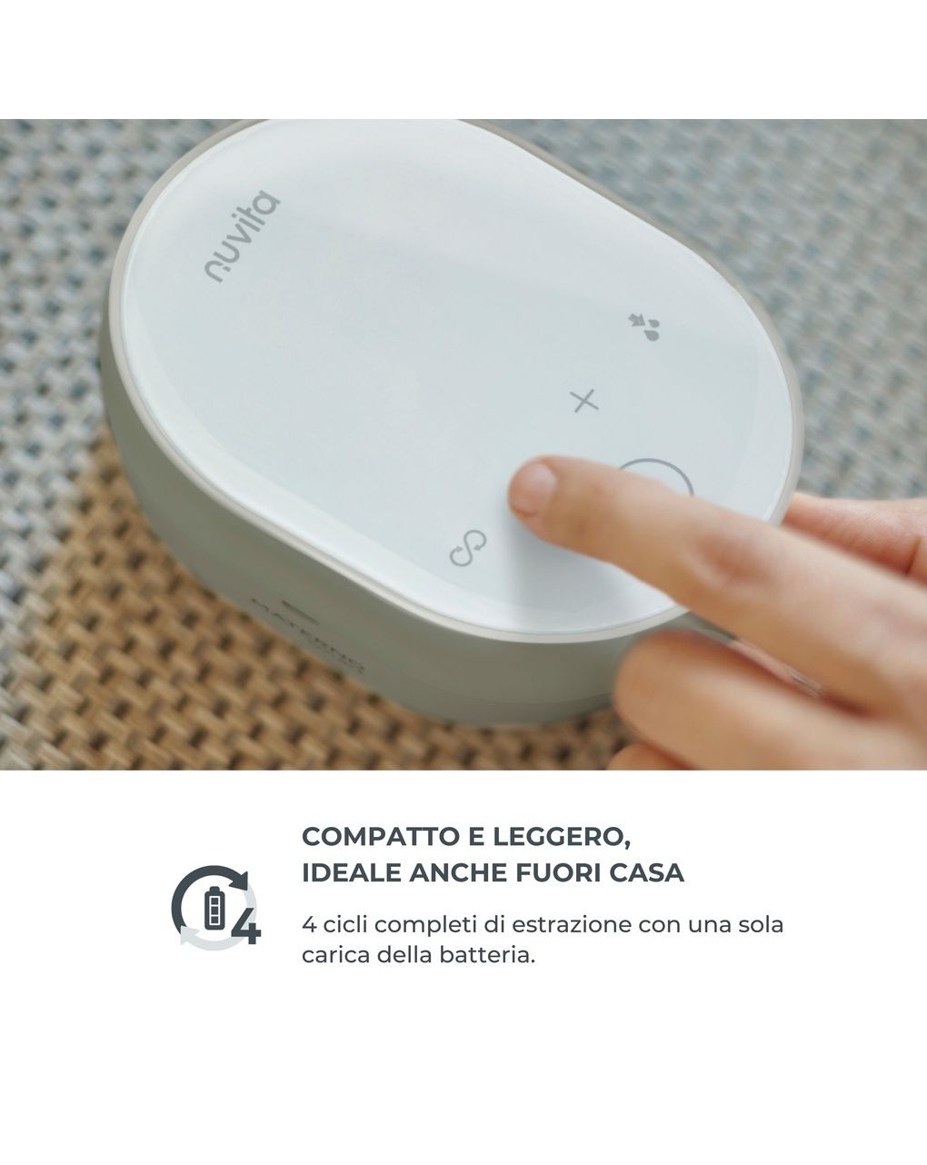 Tiralatte elettrico singolo a 3 fasi con coppe intercambiabili materno smart - 1287cx - nuvita